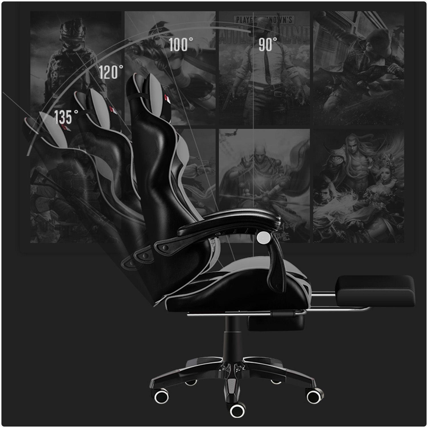 Silla Gamer Profesional GX2000 con Reposapies Gris Vidita-2