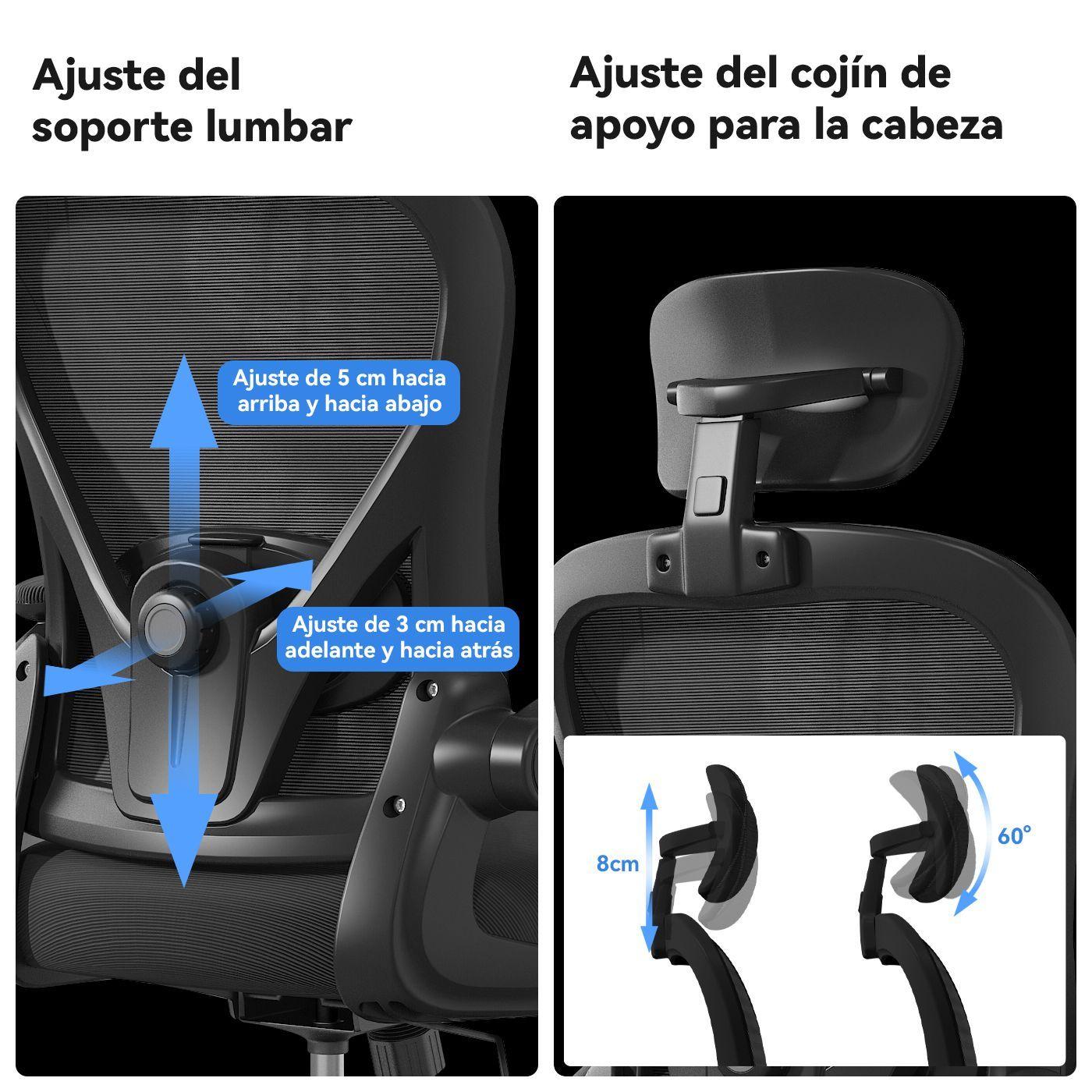 Silla Amia Ergonomica Silla De Escritorio Soporte Lumbar Ajustable Silla de Oficina Ejecutiva-3