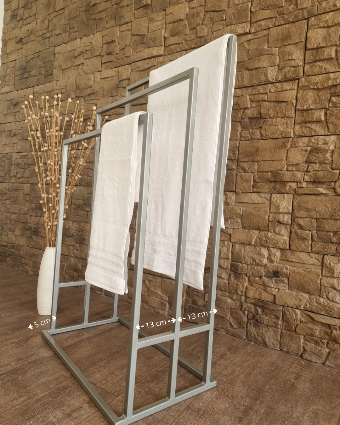 Toallero Metálico Plateado-5