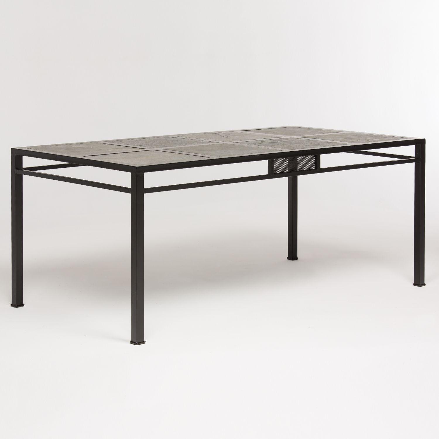 Juego de Comedor Cubierta 8 Piedras Pizarra  8 Sillas Cuadradas Malla-3