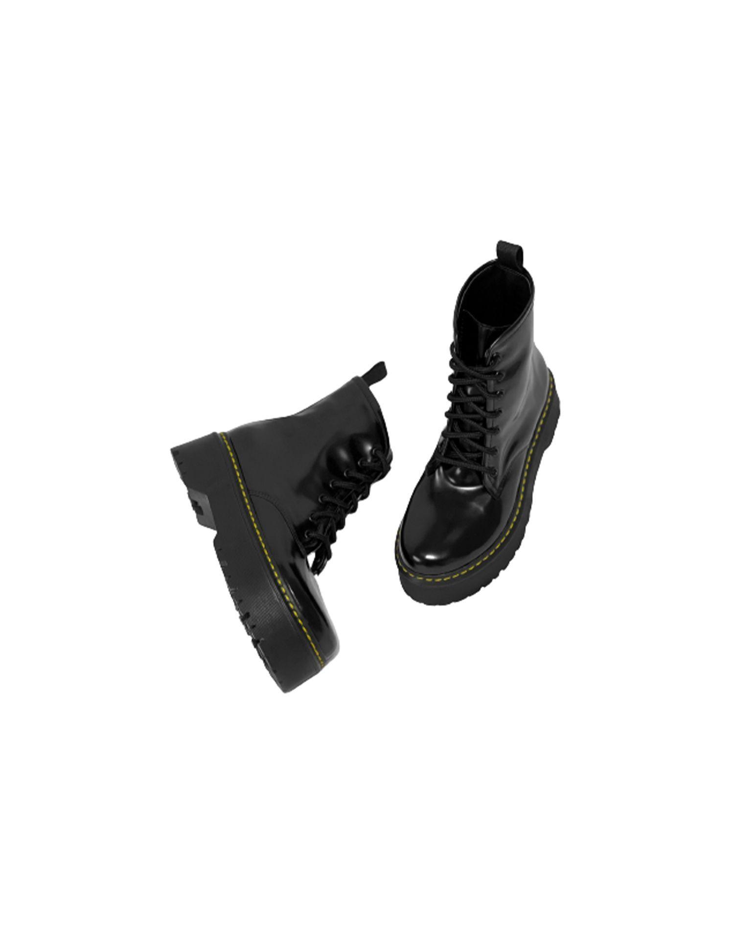 Botín De Cuero Ecológico Negro London-0