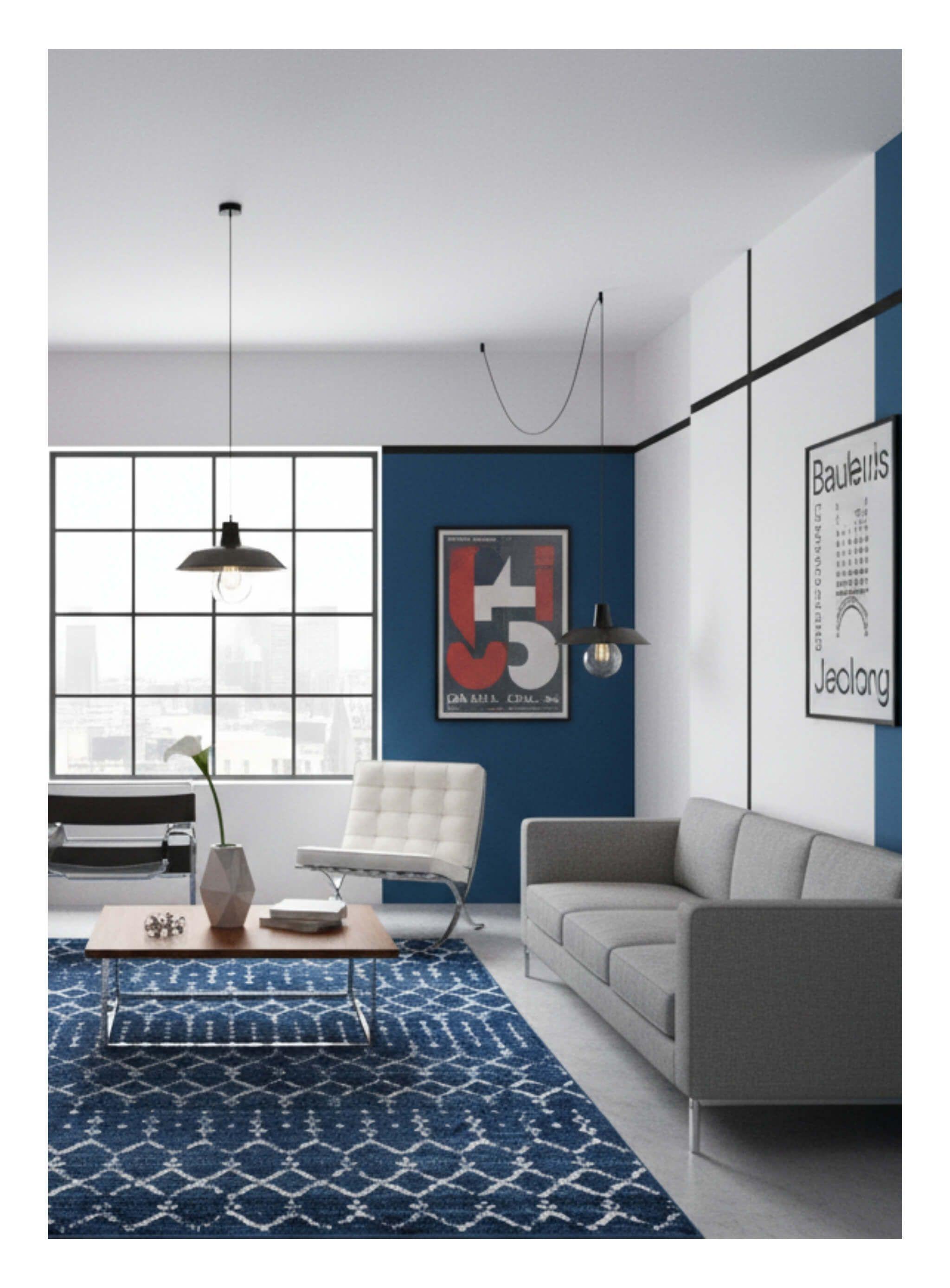 Alfombra Geil 160x230cm MOH101A-5-BW-5X8-2