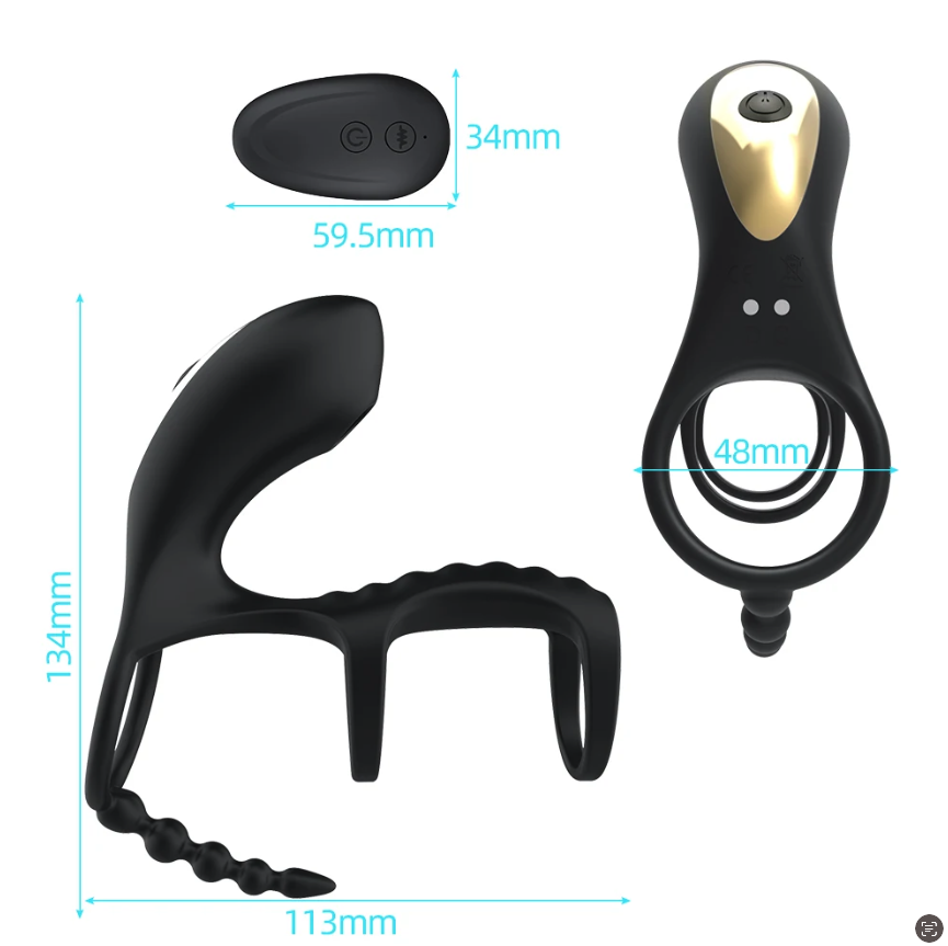 Anillo vibrador con succionador clitoris-2