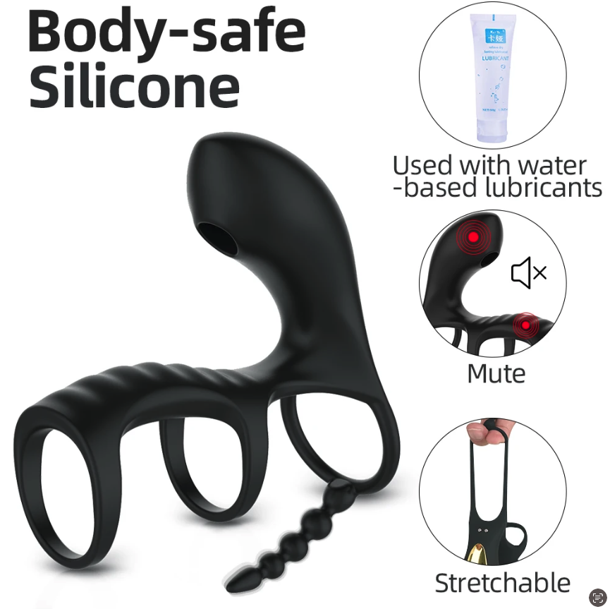 Anillo vibrador con succionador clitoris-4