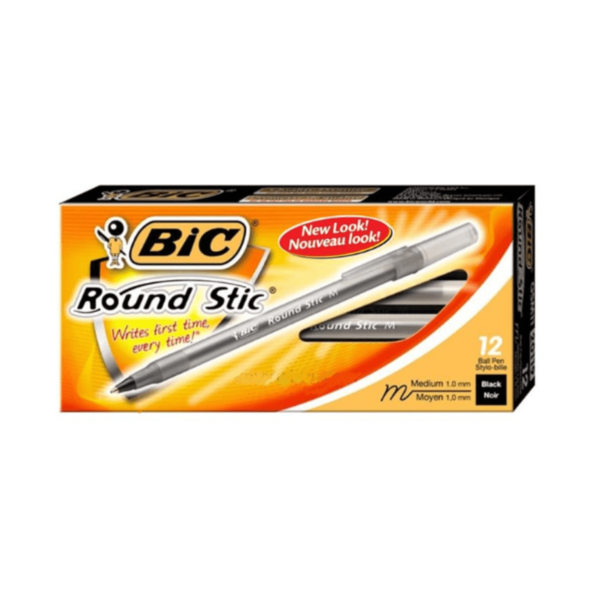 Lápiz pasta BIC Round Stic punta mediana 1,0 mm negro-4