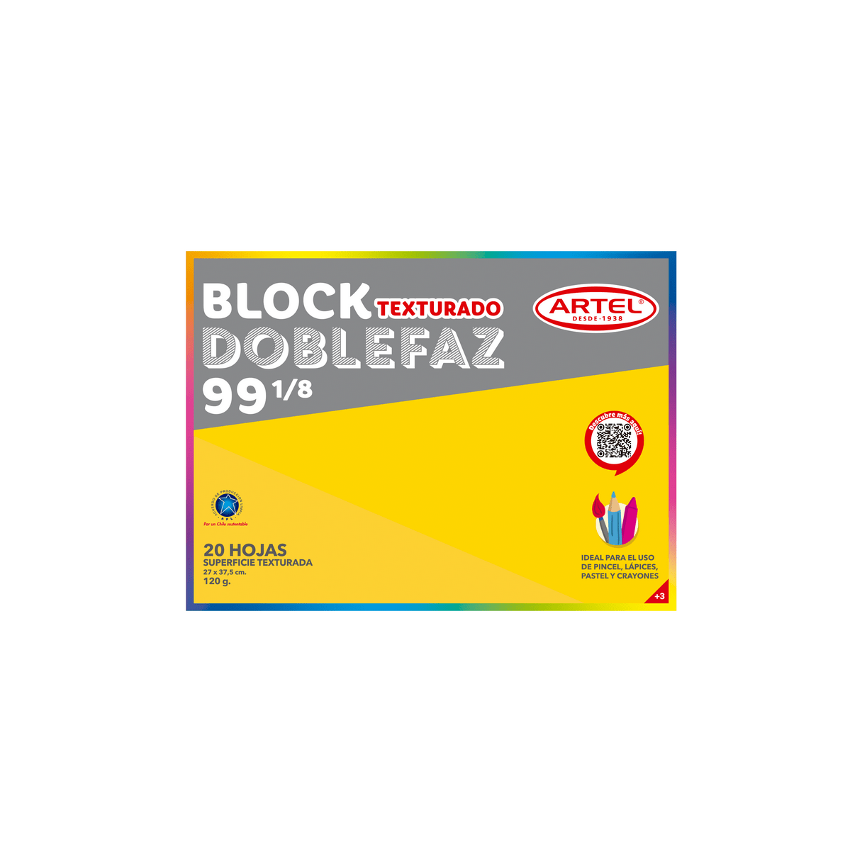 Block de dibujo Artel 99 1/8 doble faz texturado 20 hojas-1