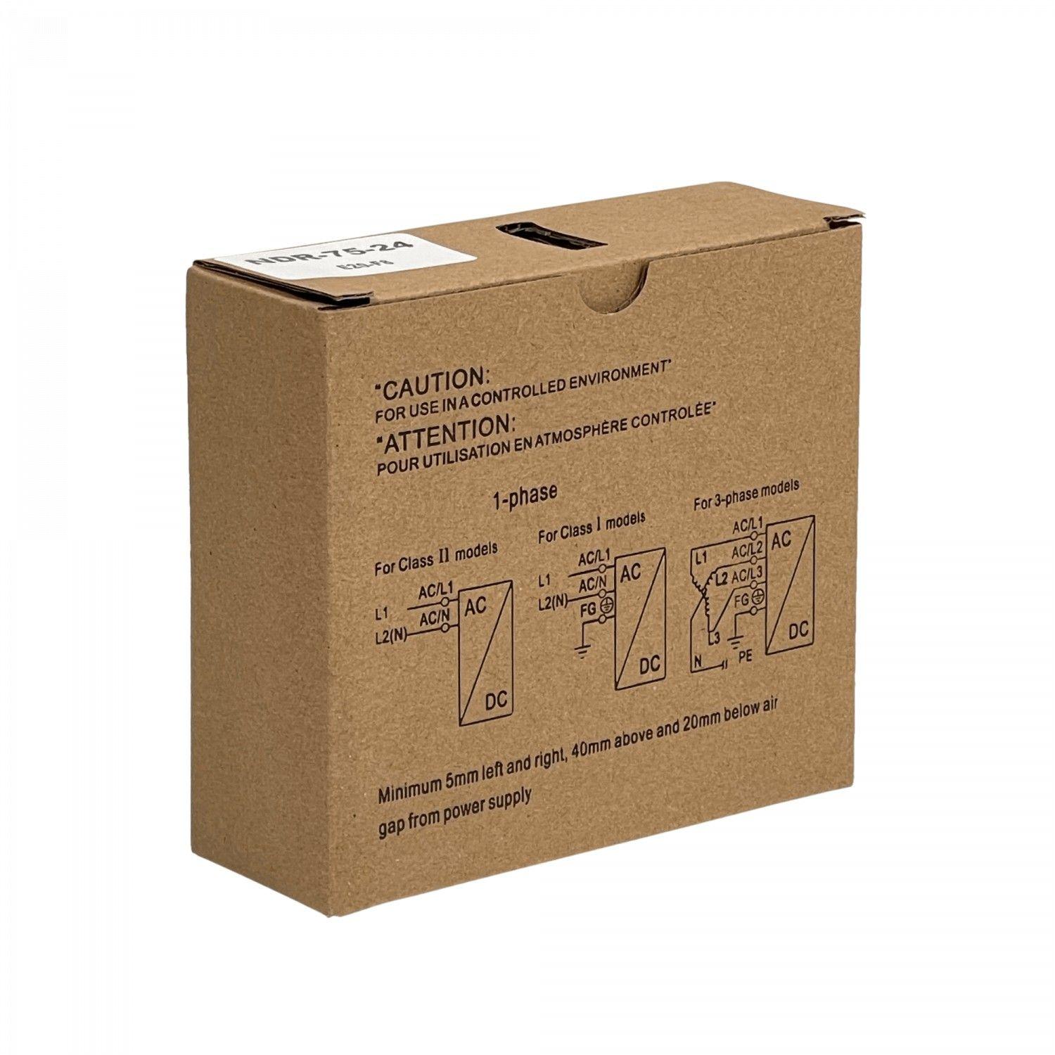 Fuente de poder Meanwell 24 V 76 W 3,2 A ajustable riel DIN-4