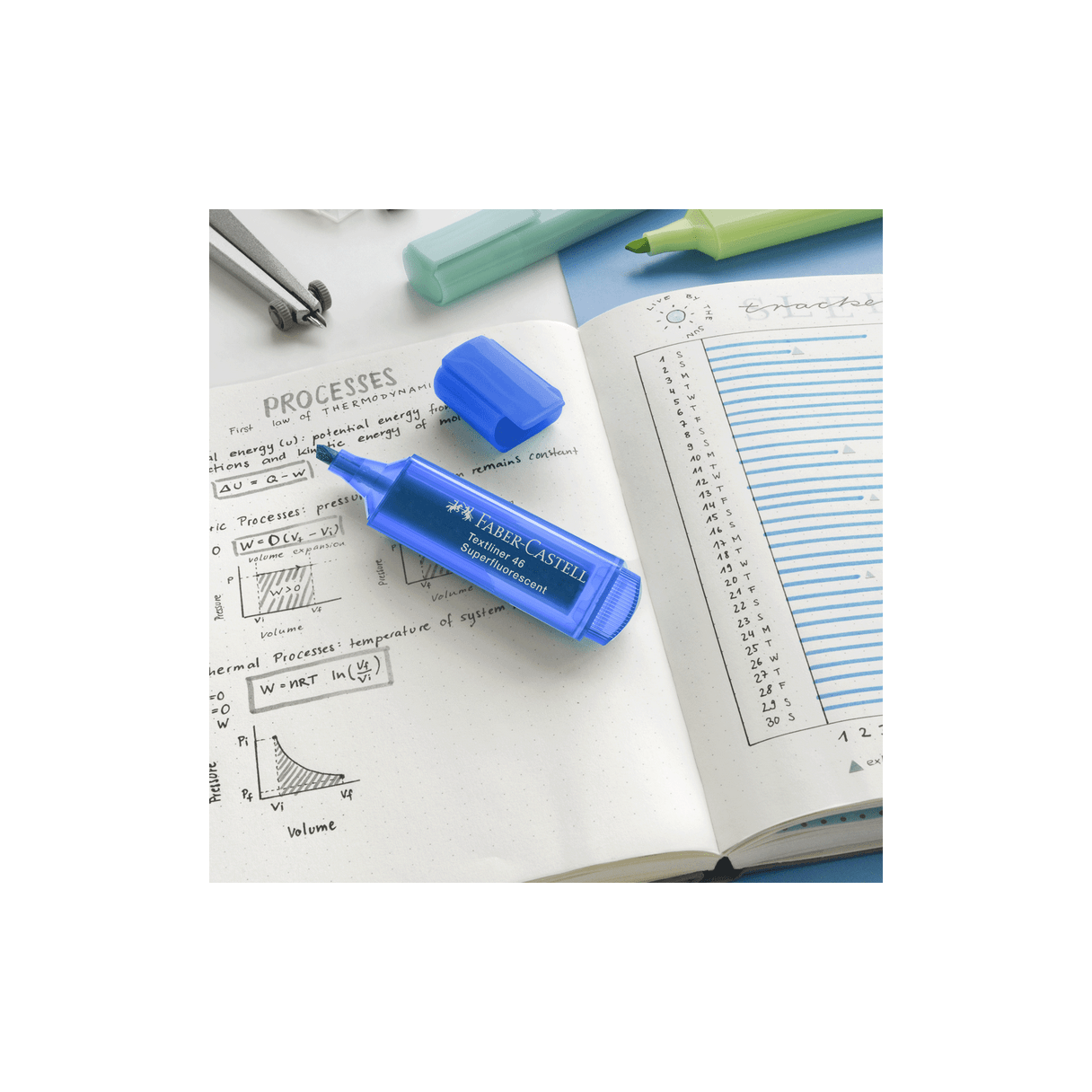 Destacador Faber-Castell Textliner 46 fluorescente azul-2