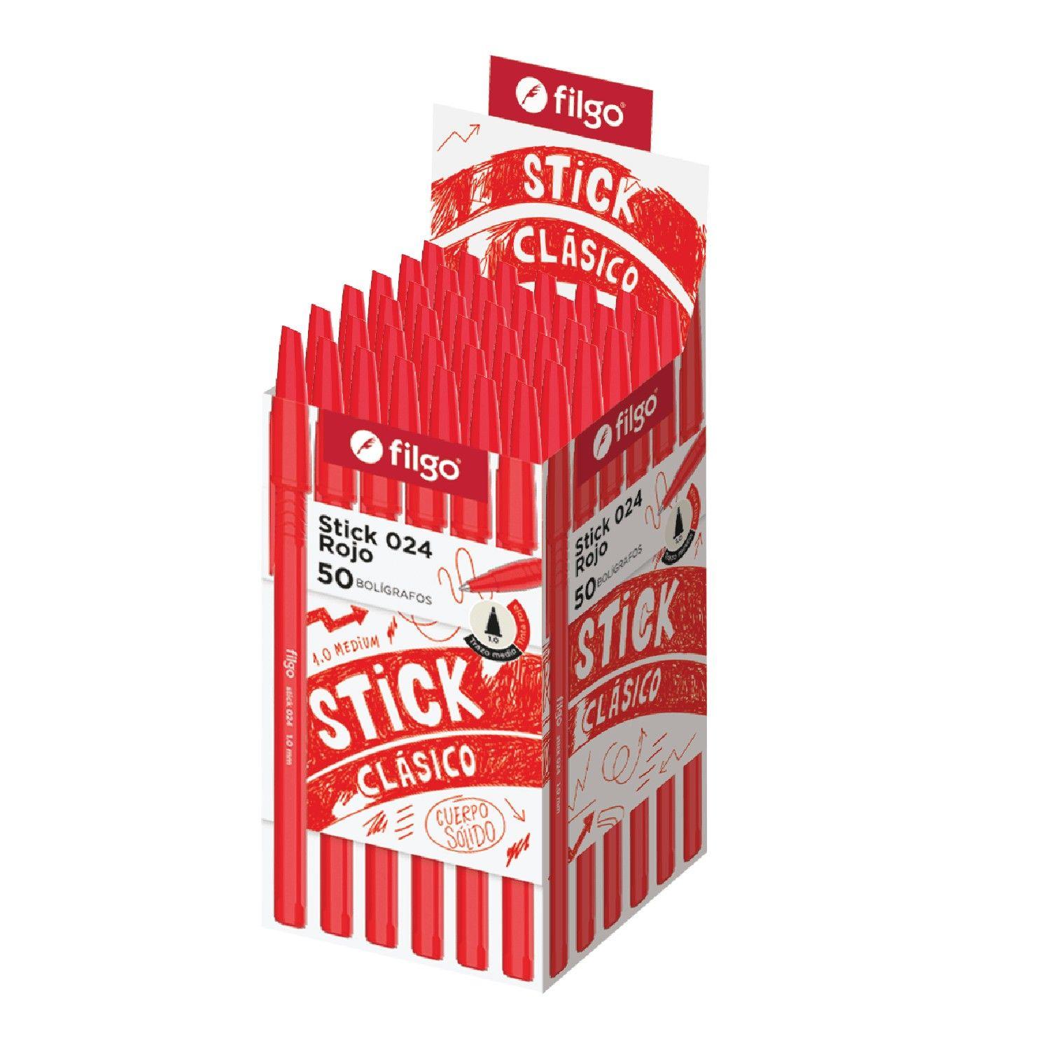 Lápiz pasta Filgo Stick 024 1.0 mm 50 unidades rojo-0