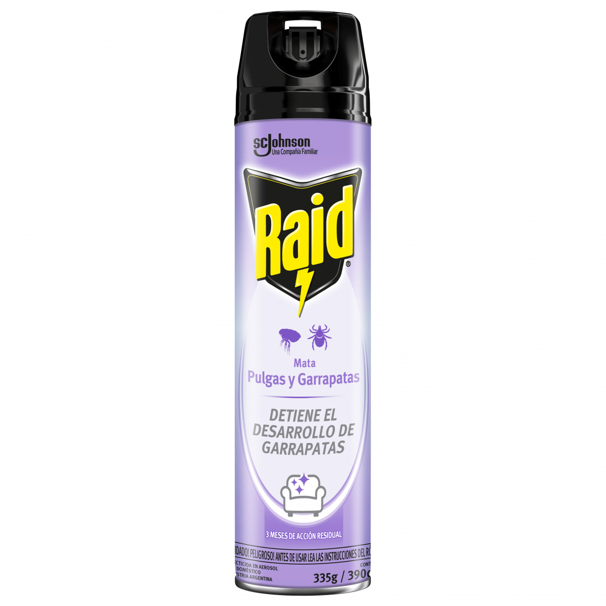Insecticida aerosol Raid pulgas y garrapatas 390 cc-1
