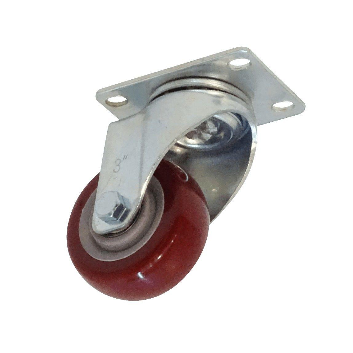 Rueda giratoria 3 pulgadas soporta 30 kg 65x92x105 mm rojo-2