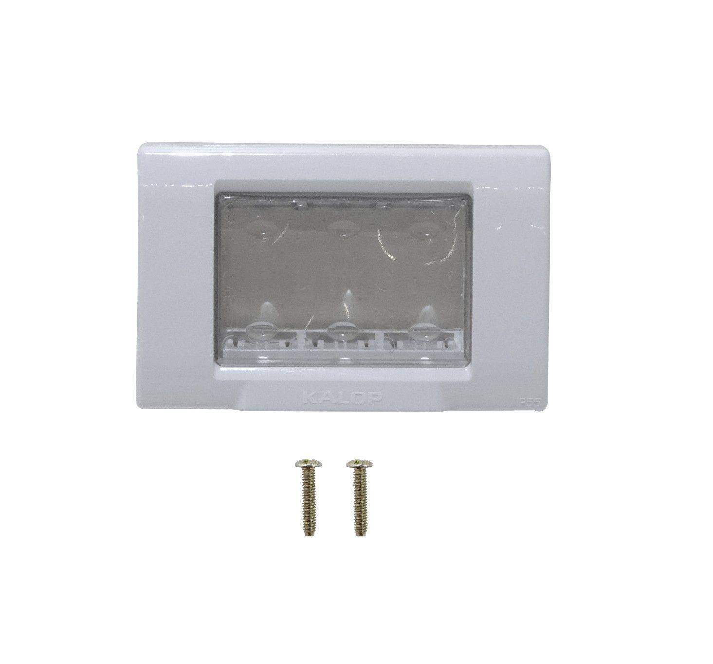 Tapa exterior Kalop 3 módulos IP55 3 puestos gris-1