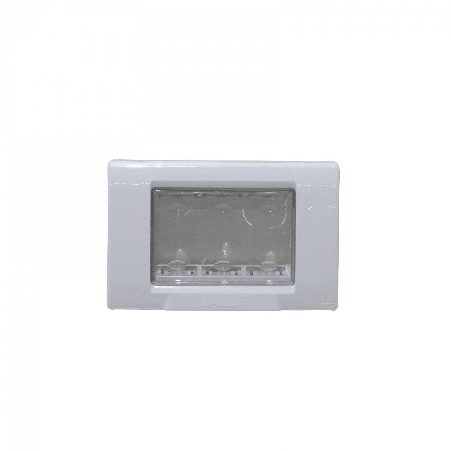 Tapa exterior Kalop 3 módulos IP55 3 puestos gris-3