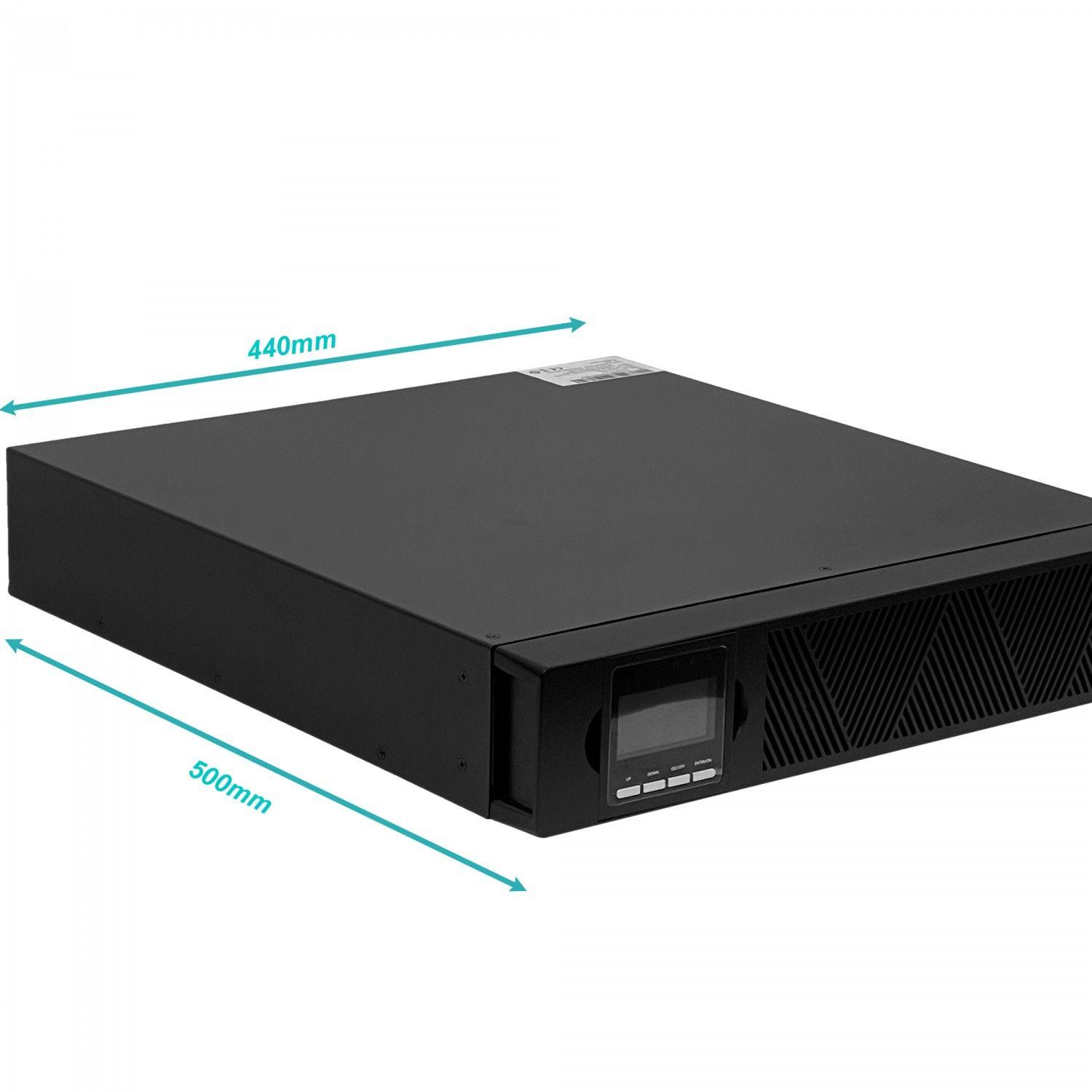 UPS Enersafe 2000 W 2 KVA 0/4 ms DB9 USB con SNMP Online 2U-2