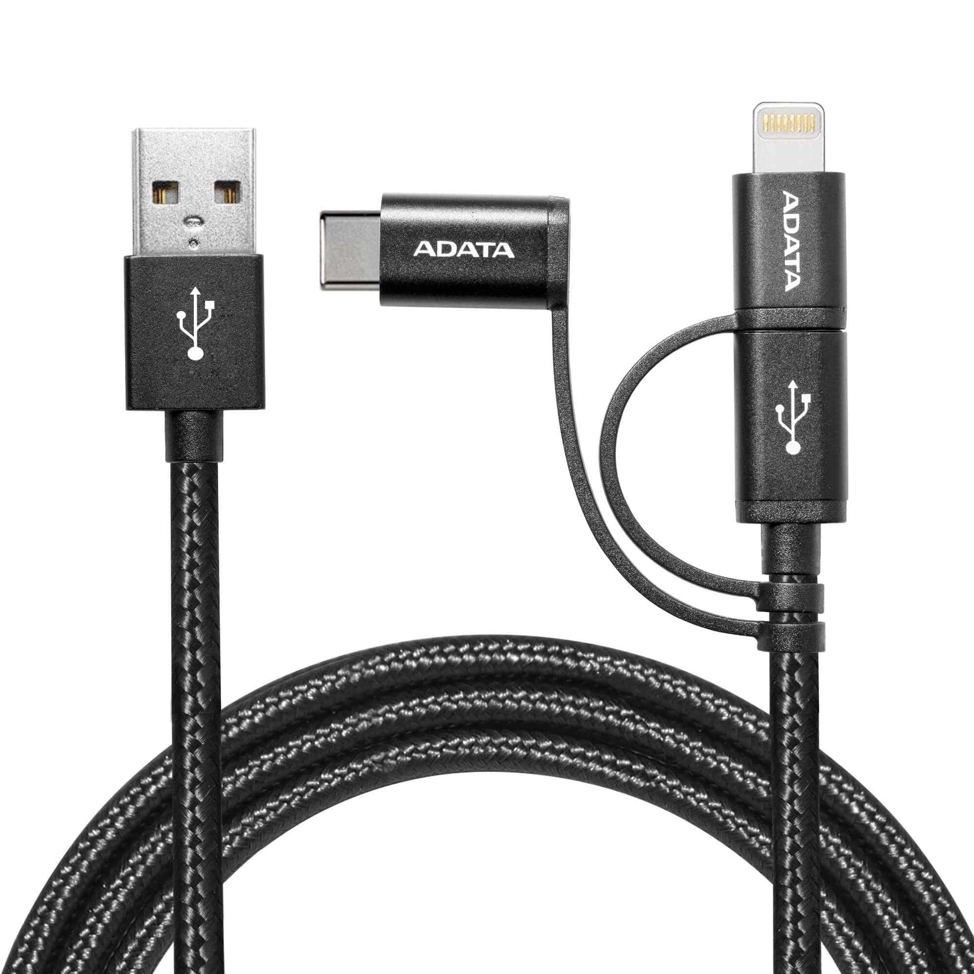 Cable Adata Micro USB 3 en 1 1 m negro-0
