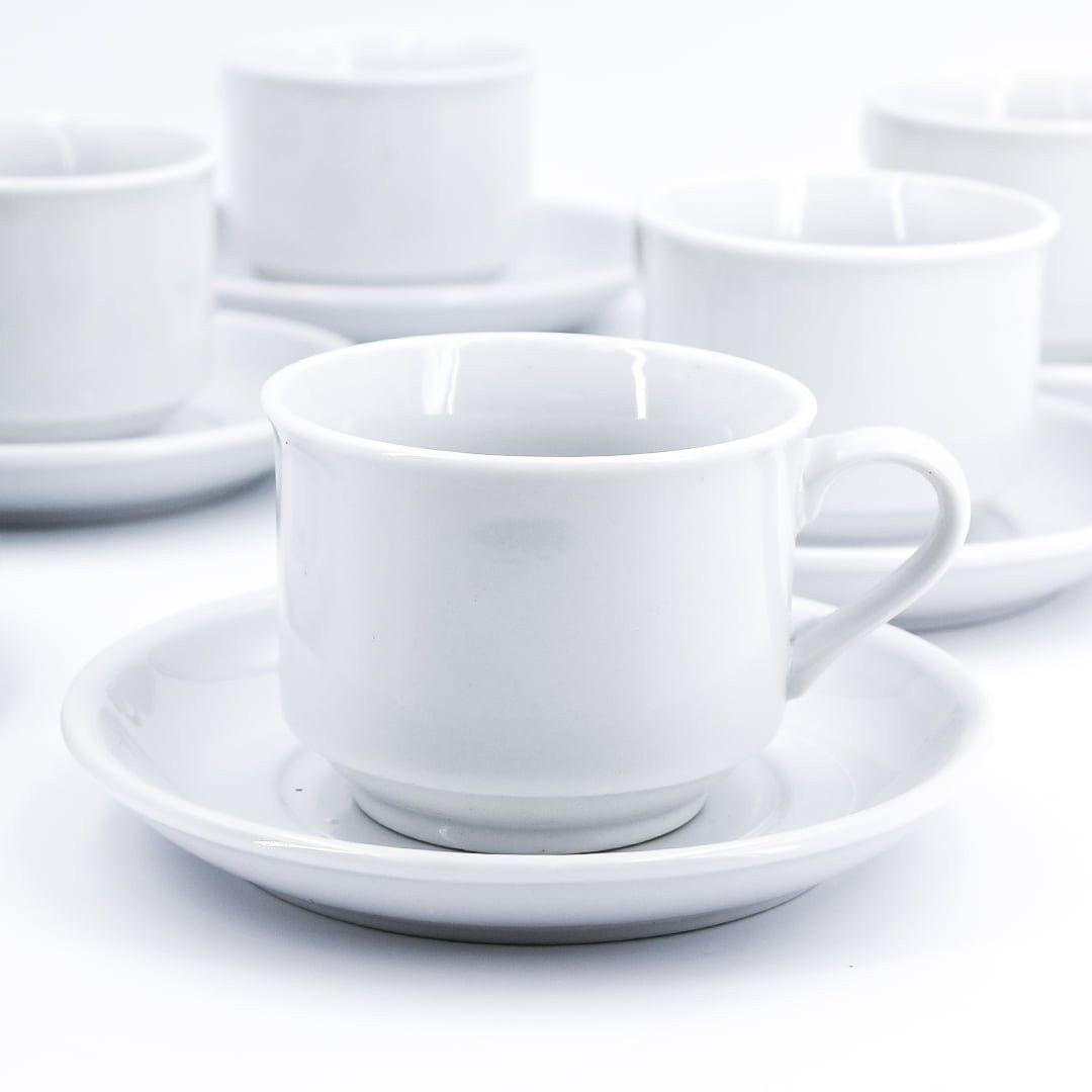 Taza para café Star con platillo 100 ml blanca-0