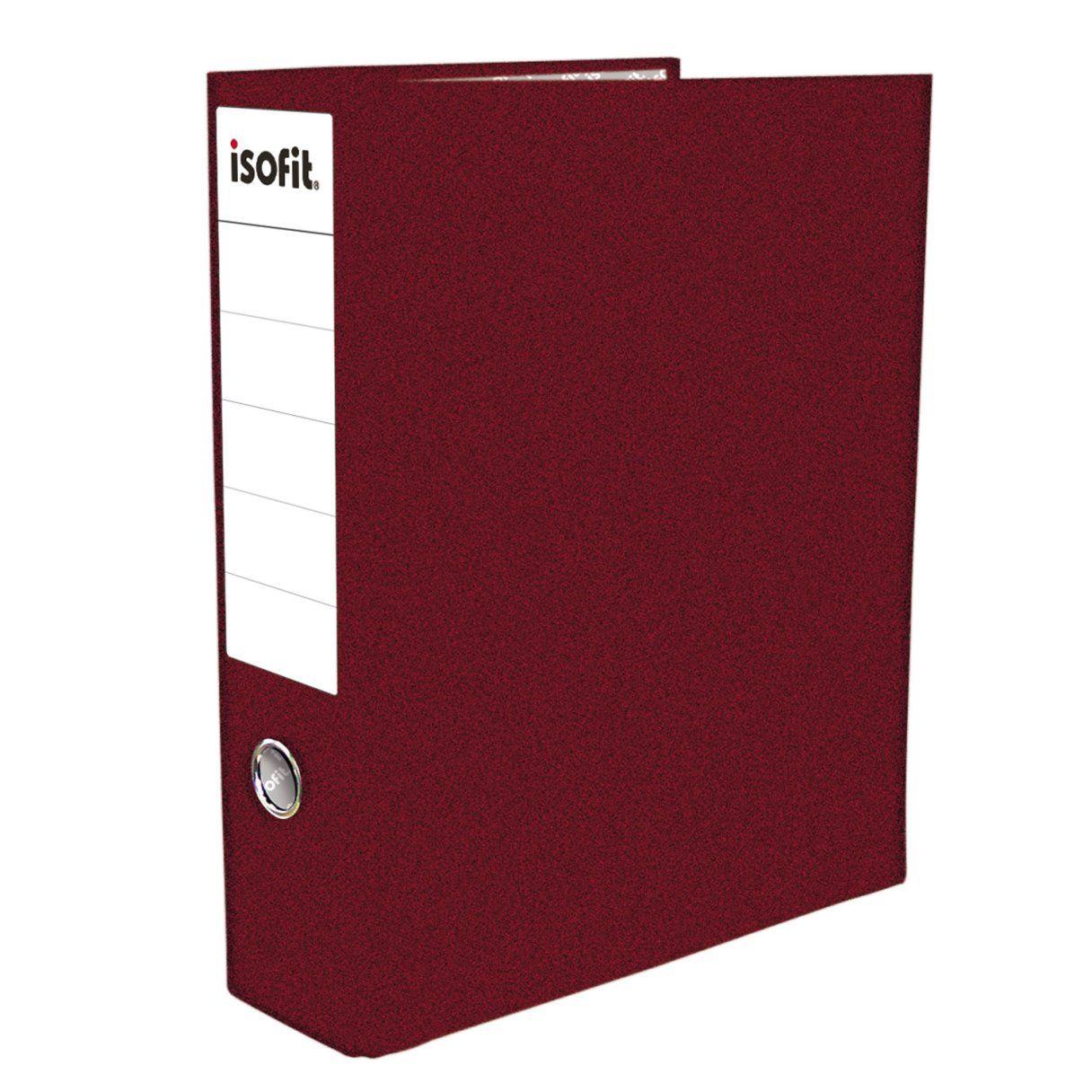 Archivador Isofit oficio angosto con orificio 3 cm burdeo-1