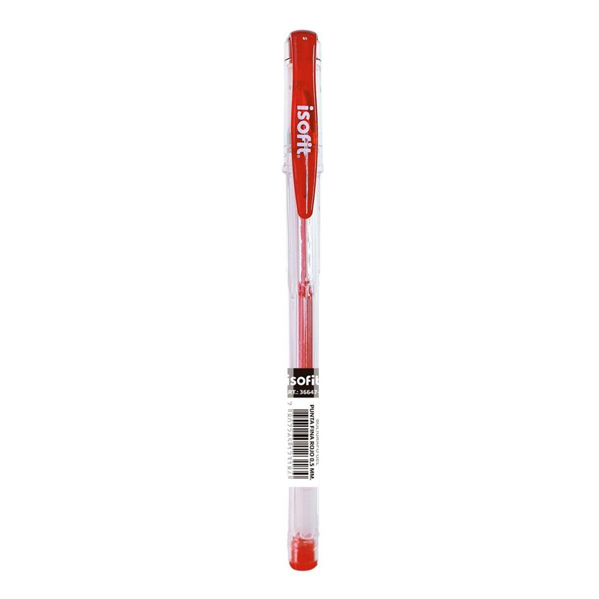 Lápiz pasta Isofit 0,5 mm punta fina rojo-1