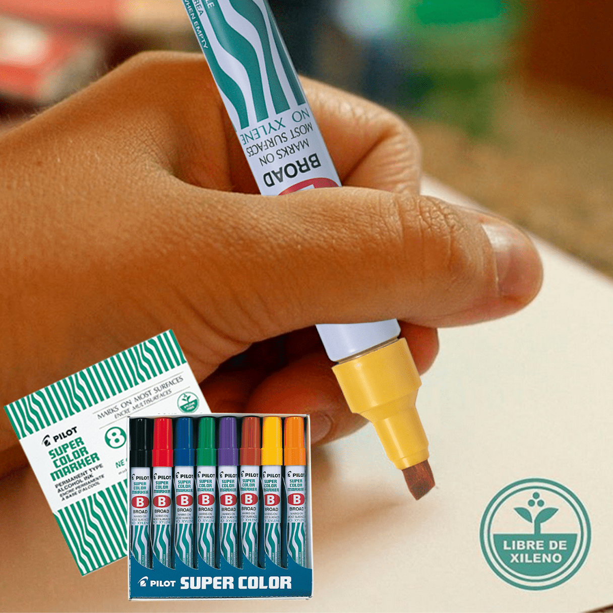 Marcador permanente Pilot Scabs8 biselado 8 colores-2