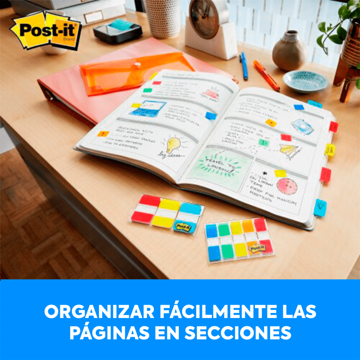 Separador de página Post-It Banderita dura grande 4 colores-2
