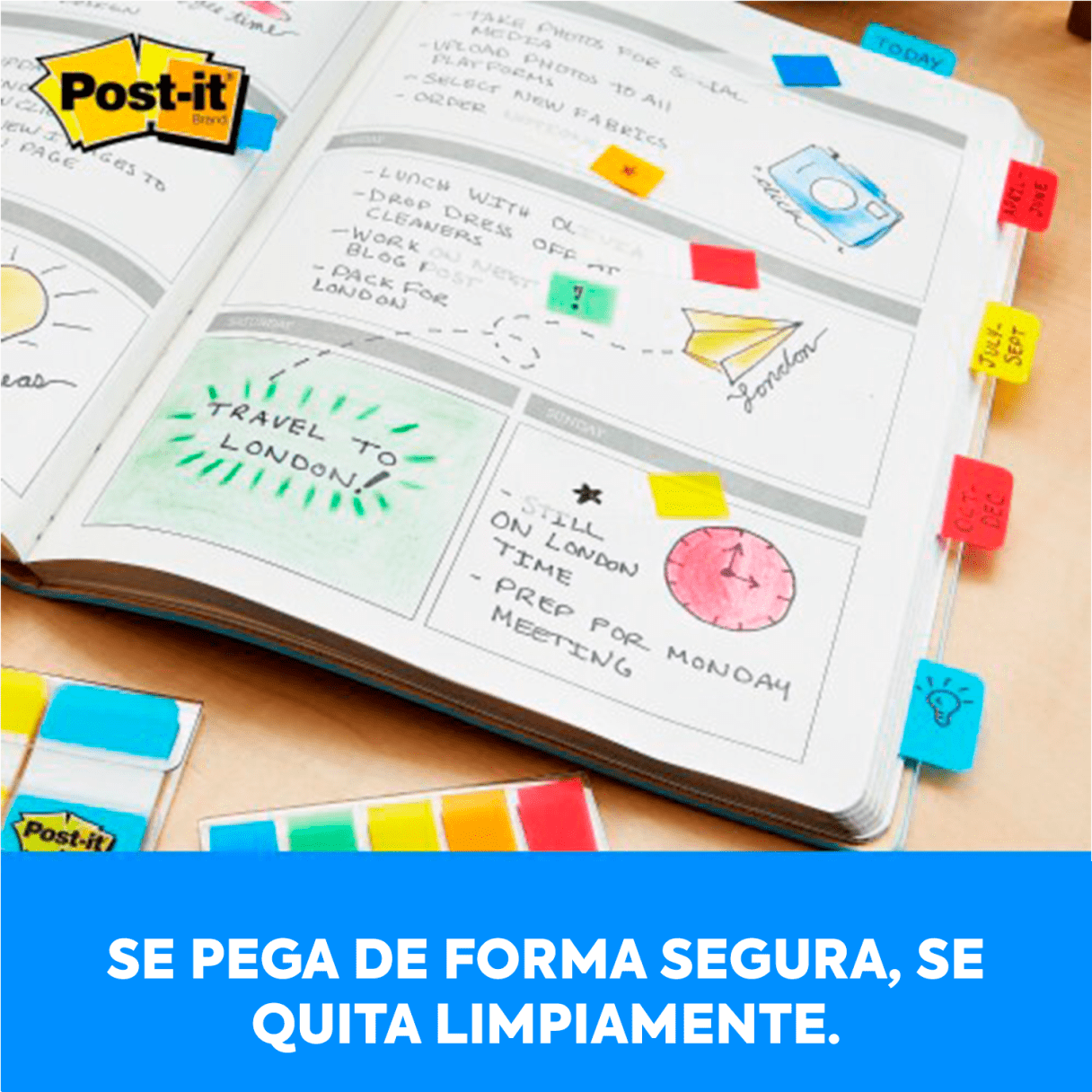 Separador de página Post-It Banderita dura grande 4 colores-4