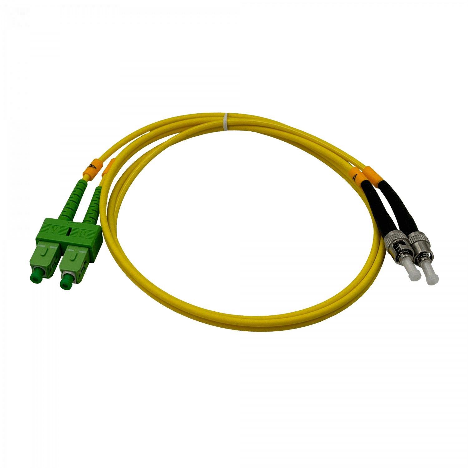 Cable jumper de fibra óptica SC/APC a ST/UPC 1 m 9/125 µm duplex-3