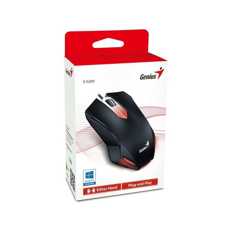 Mouse Genius X-G200 USB 3 botones retroiluminado rojo-4