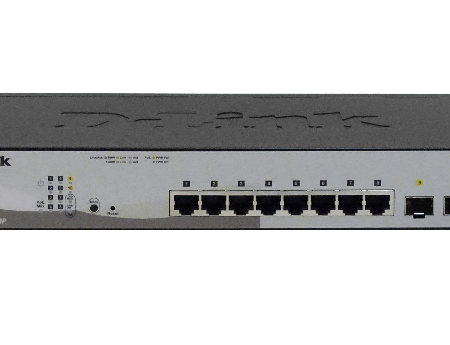 Switch Dlink 8 puertos PoE 48 V 65 W total con 2 SFP Combo-1