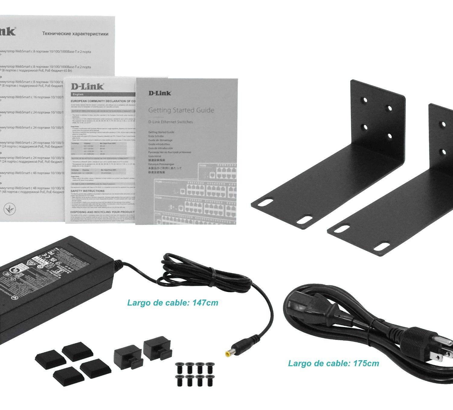 Switch Dlink 8 puertos PoE 48 V 65 W total con 2 SFP Combo-4