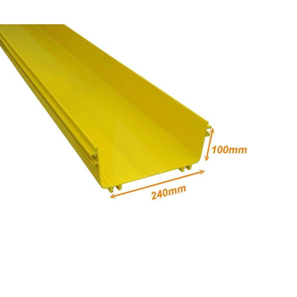 Canaleta LSZH 240x100 mm 2 m amarilla sin tapa sin separador-1