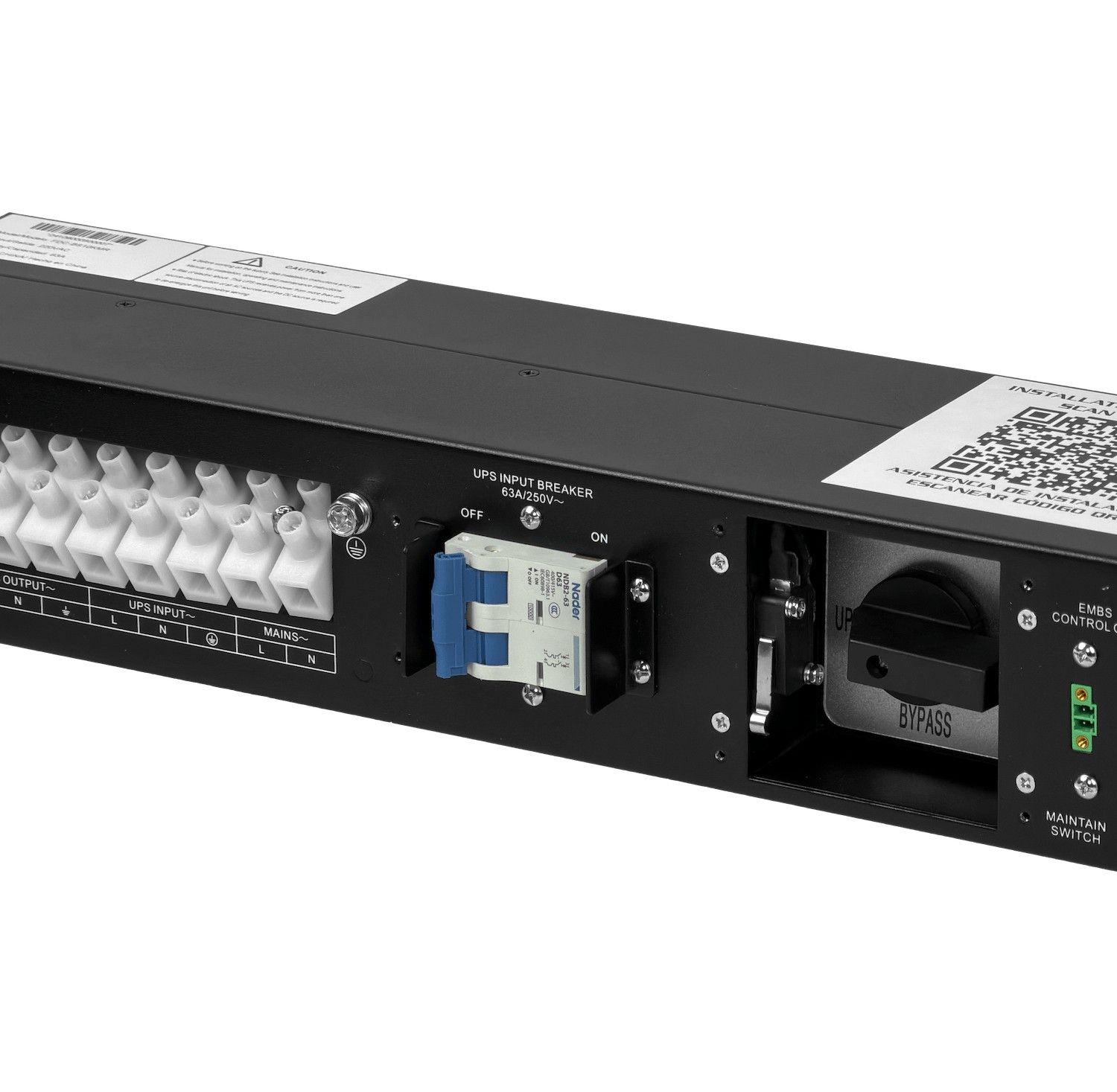 Conmutador manual Forza bypass 1-fase 63 A rack 2U para UPS 6/10 KVA-0