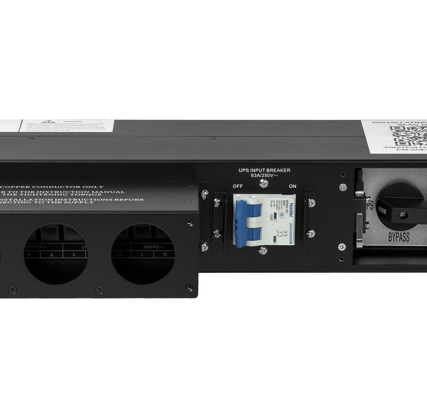Conmutador manual Forza bypass 1-fase 63 A rack 2U para UPS 6/10 KVA-3