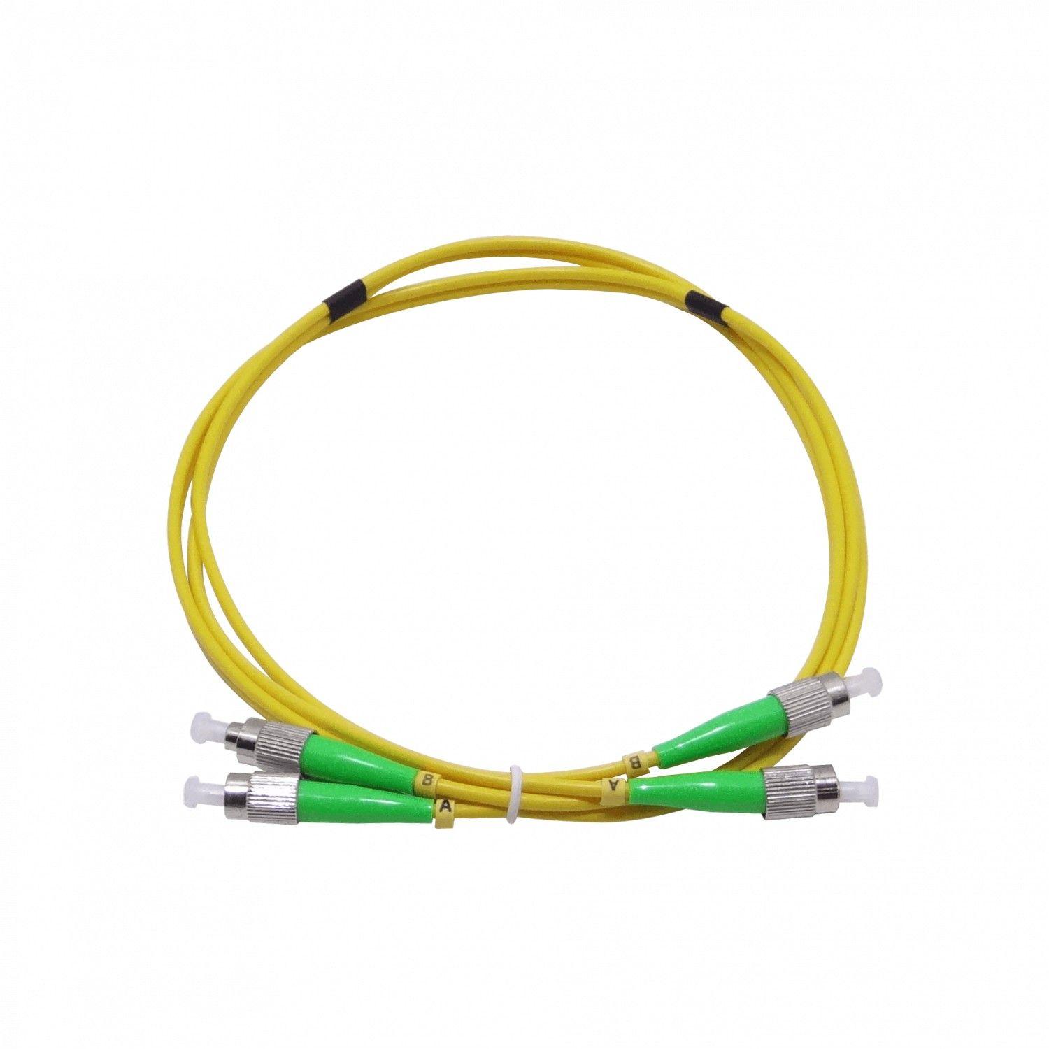 Cable de fibra óptica FC/APC a FC/APC 1 m monomodo duplex 9/125 um 3 mm-0