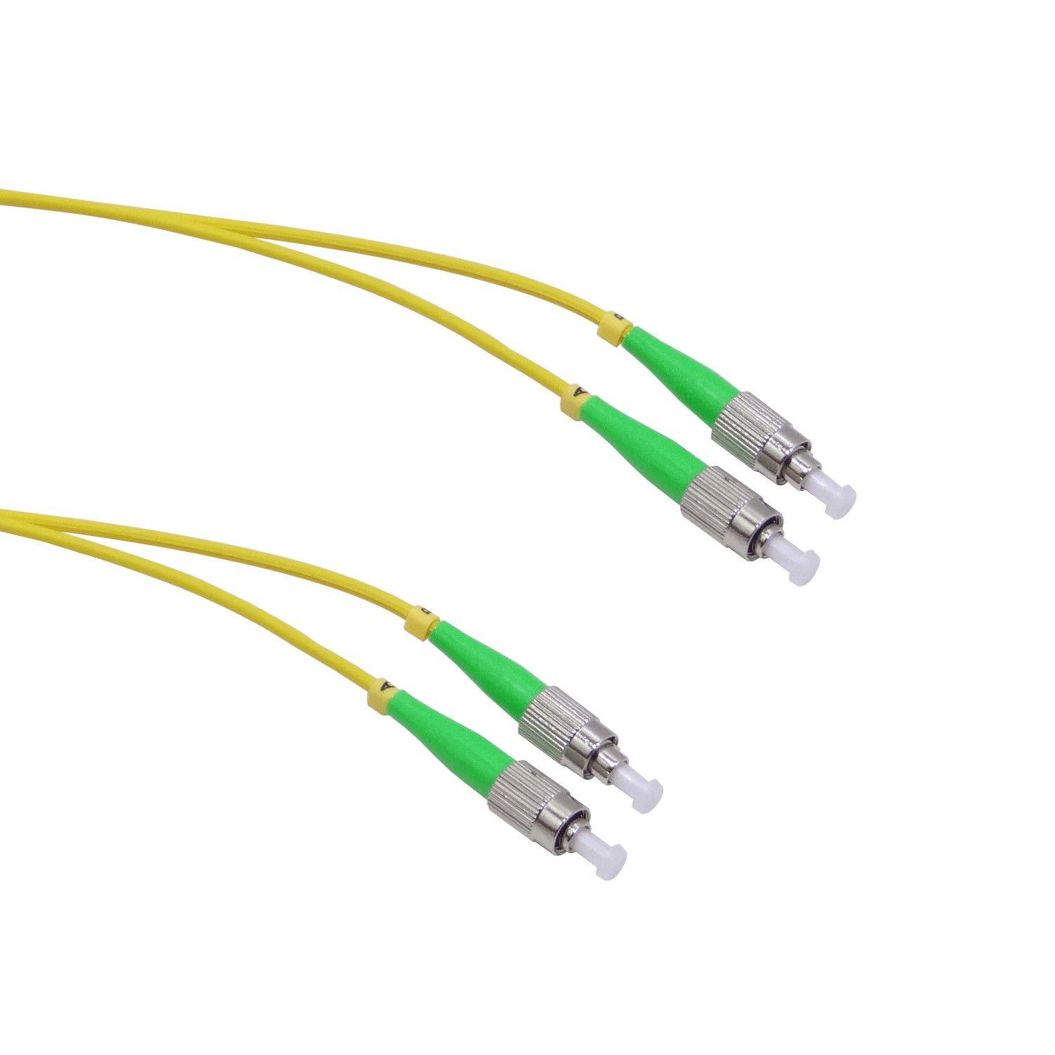 Cable de fibra óptica FC/APC a FC/APC 1 m monomodo duplex 9/125 um 3 mm-3