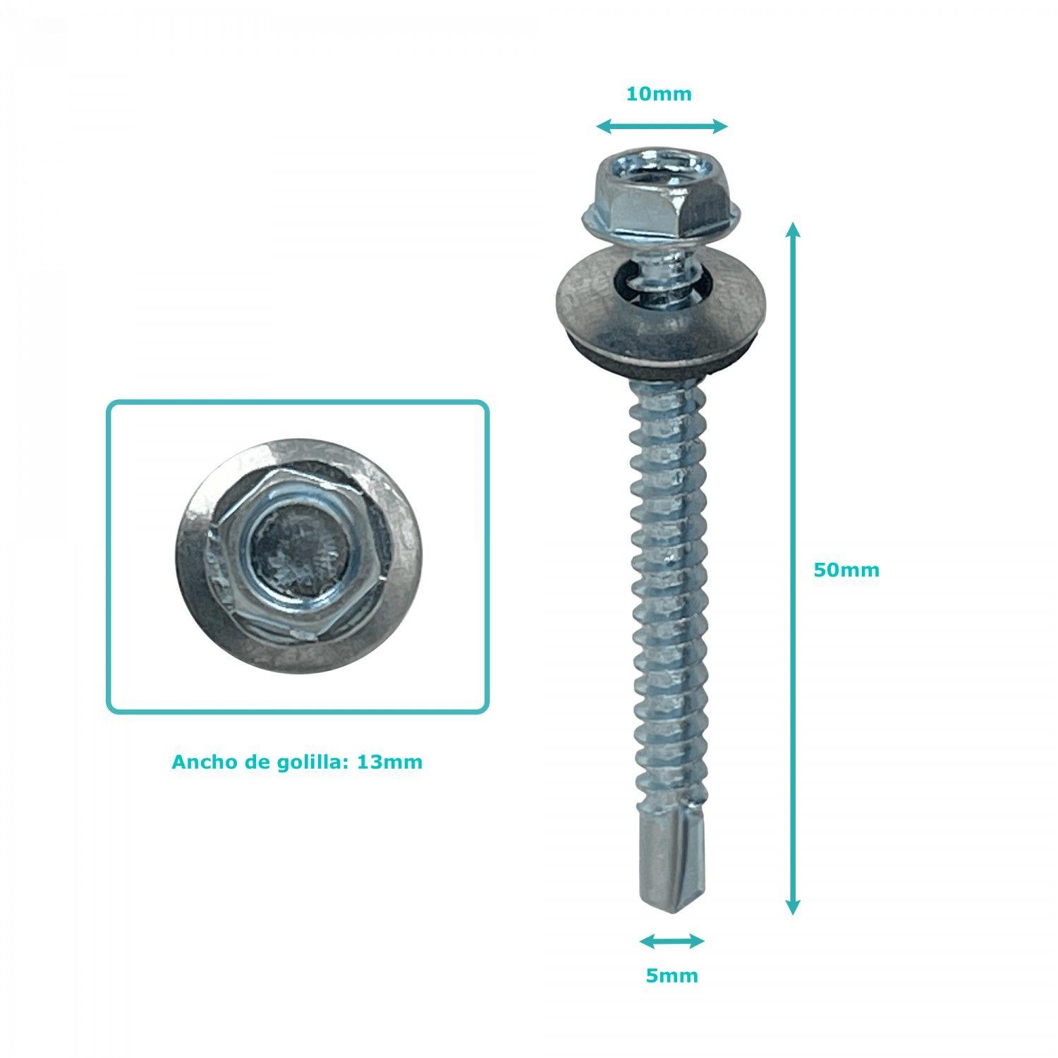 Tornillo autoperforante 8 mm 100 unidades 12x2 51 mm zinc-1