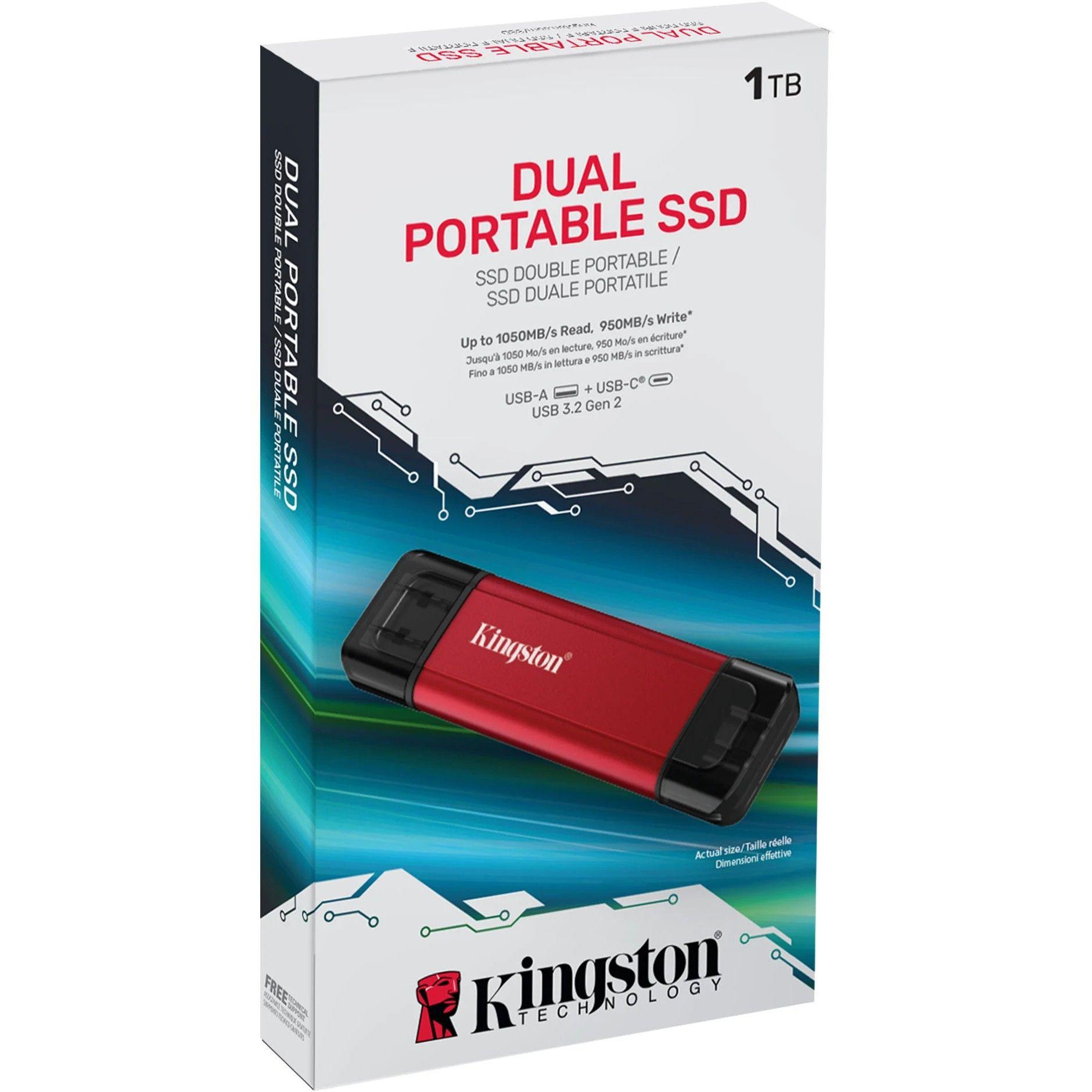 Disco SSD externo Kingston 1TB dual USB-A/C-4