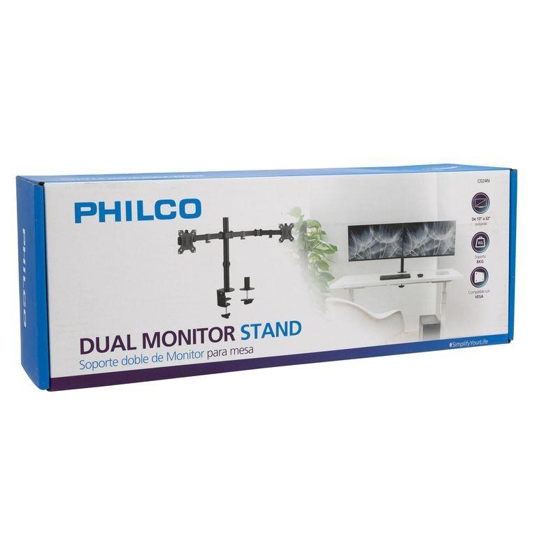 Soporte monitor doble Philco 13 a 32 pulgadas max 8 kg-0