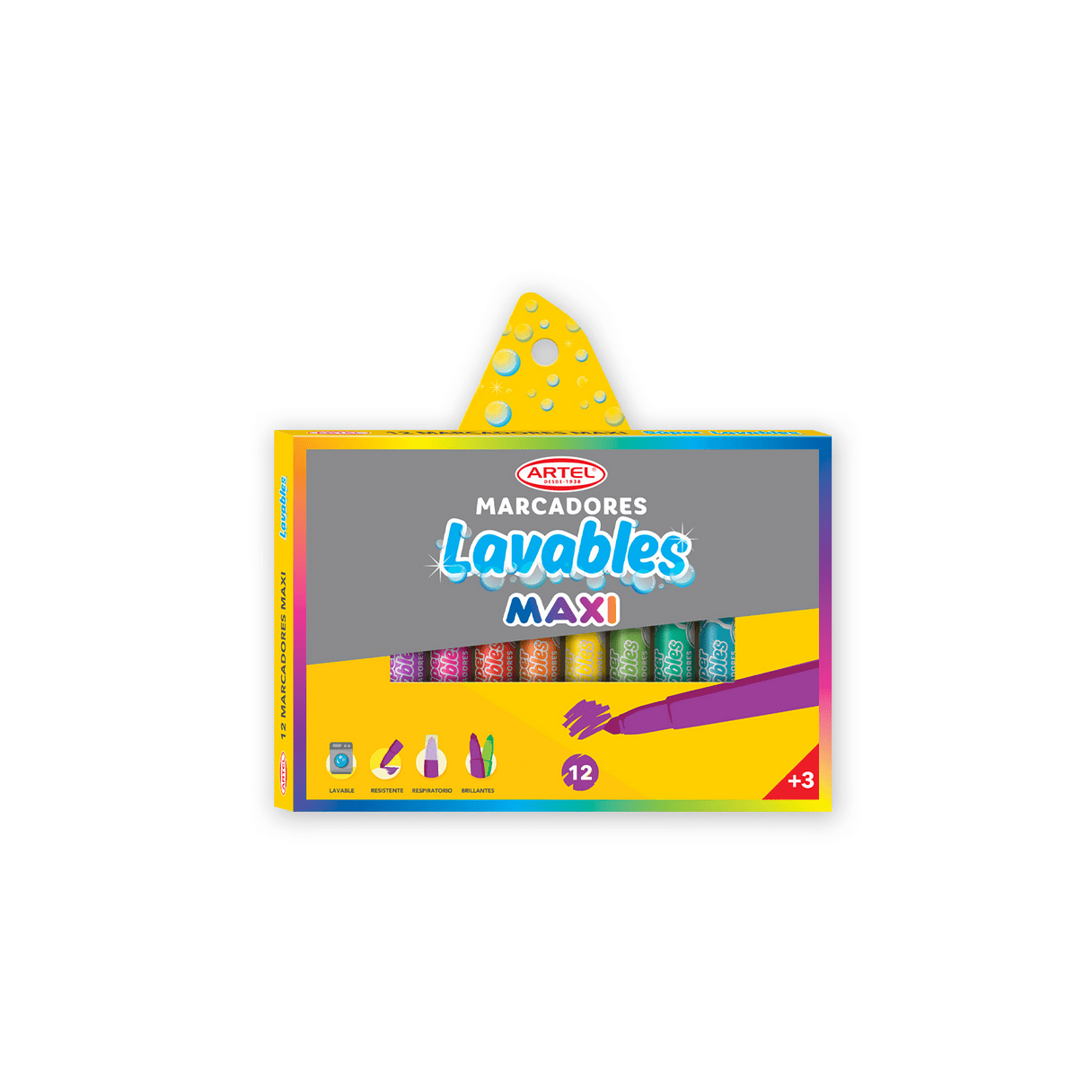 Plumón Jumbo Artel Lavable 12 colores-1