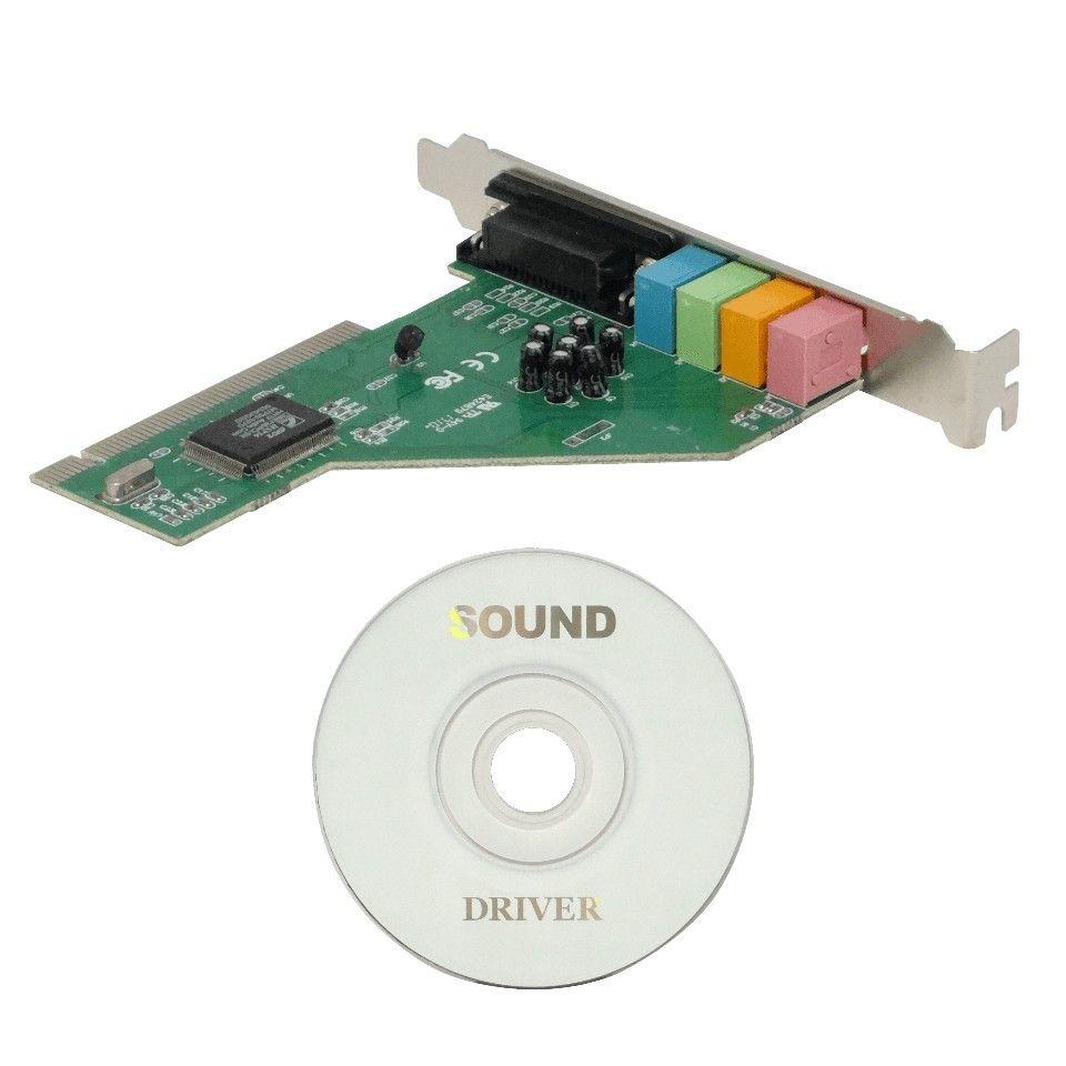 Tarjeta de sonido 4.1 PCI 4 conectores de 3,5 mm-4