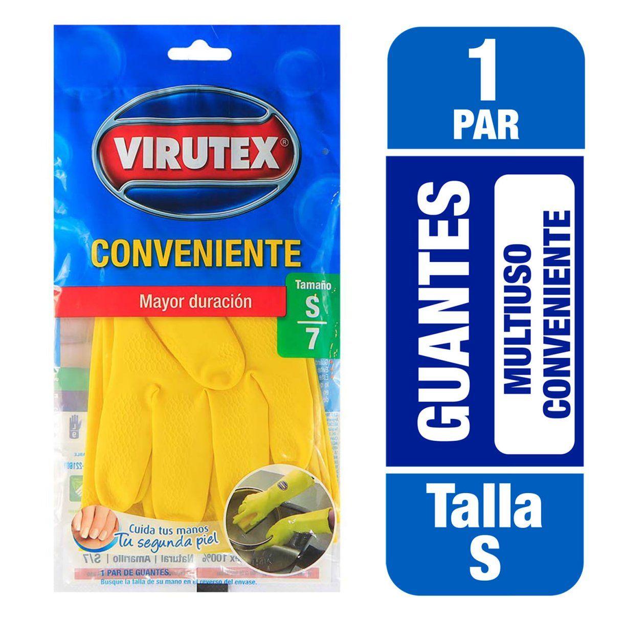 Guantes de látex Virutex multiuso talla S antideslizantes amarillo-2