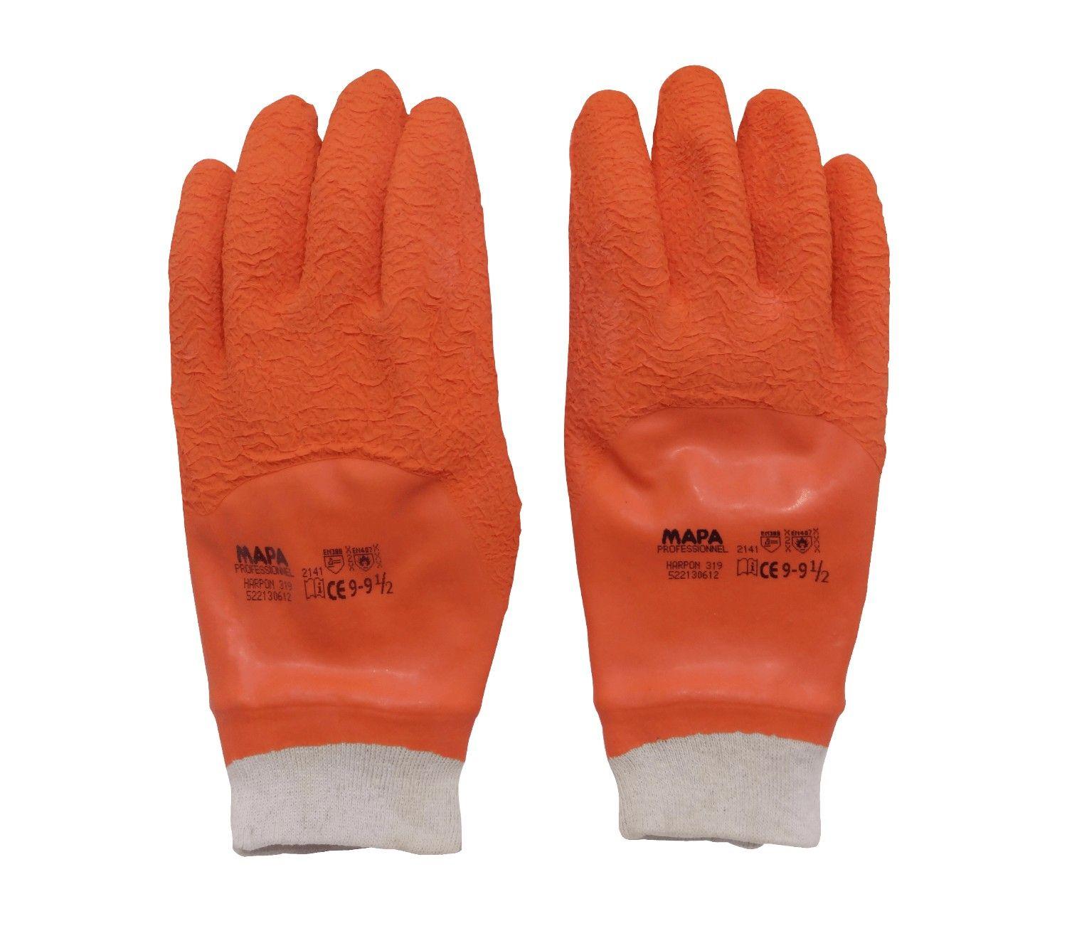 Guante de látex multiuso Harpon anticorte 9-9,5 naranja-2
