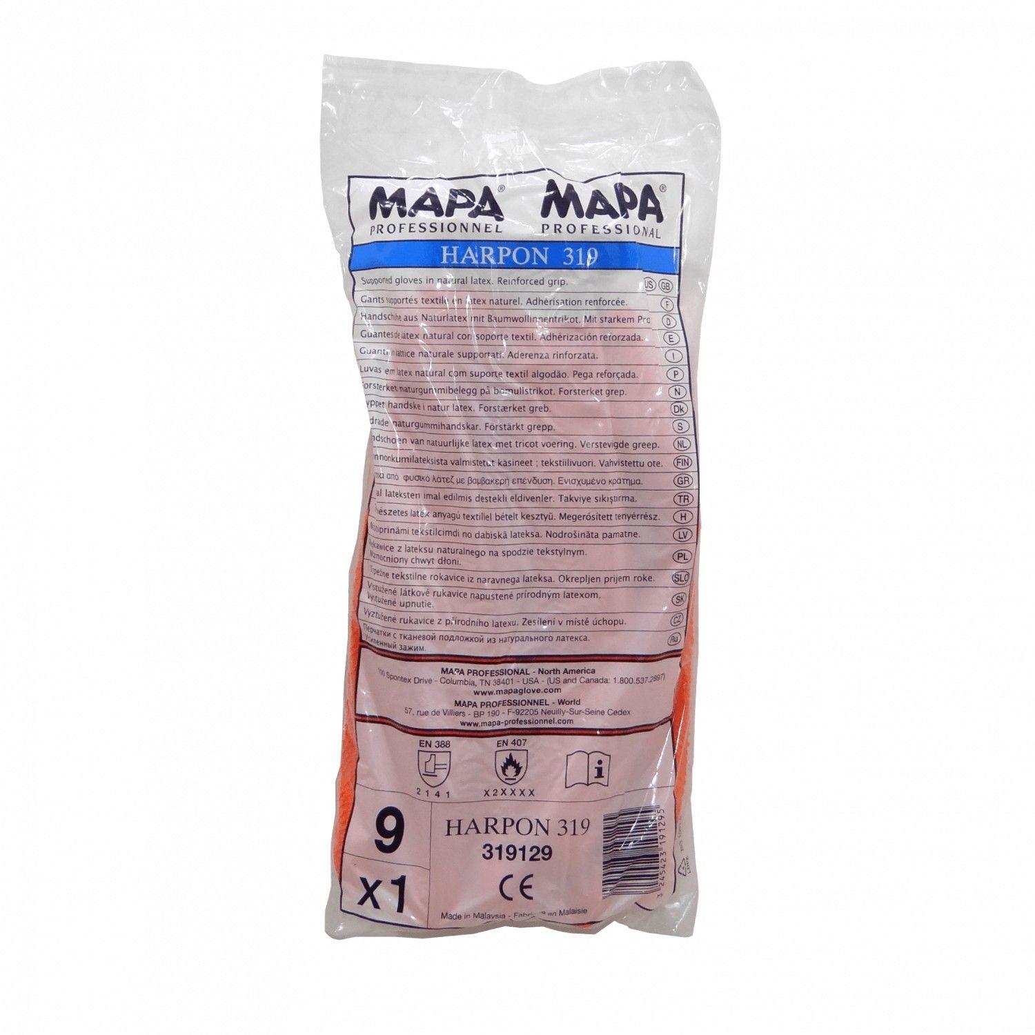 Guante de látex multiuso Harpon anticorte 9-9,5 naranja-5