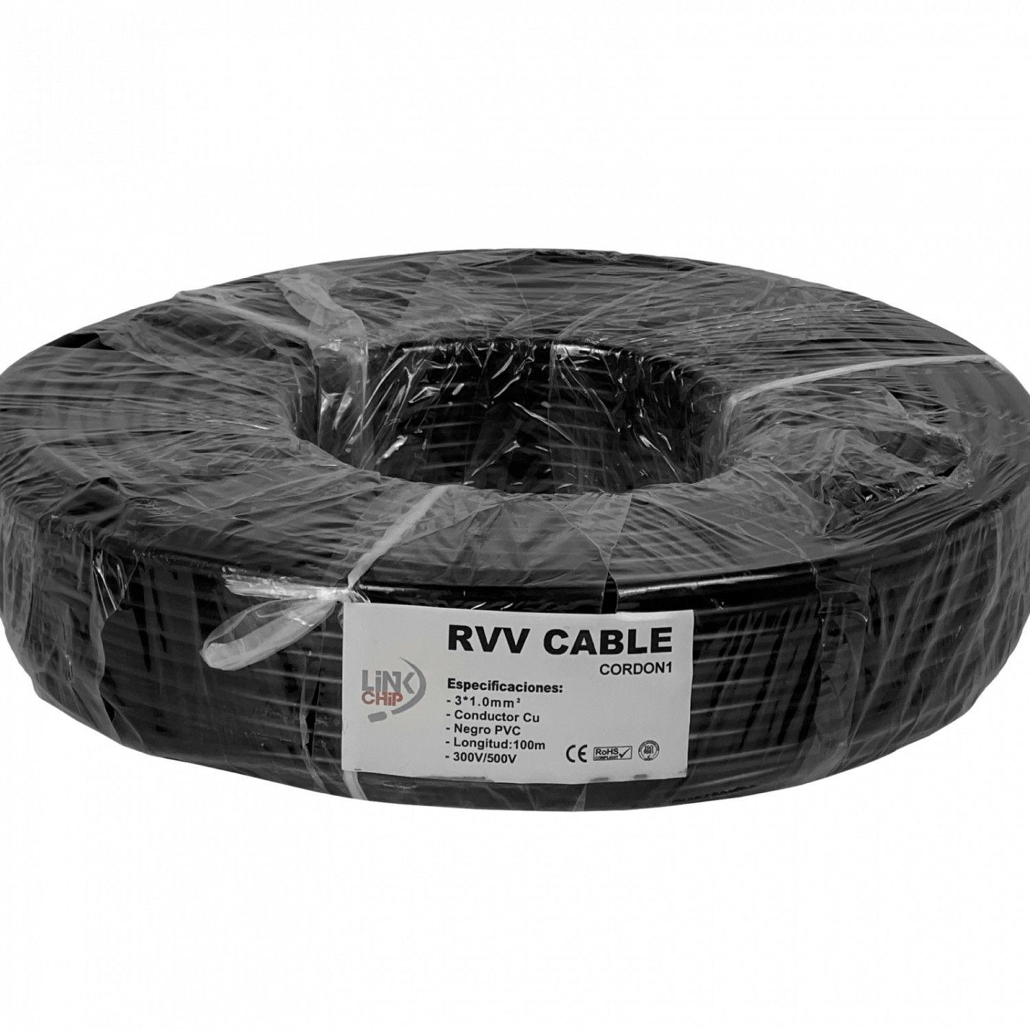 Cable eléctrico RVV 3x1,0 mm 100 m 8-10 A negro-3