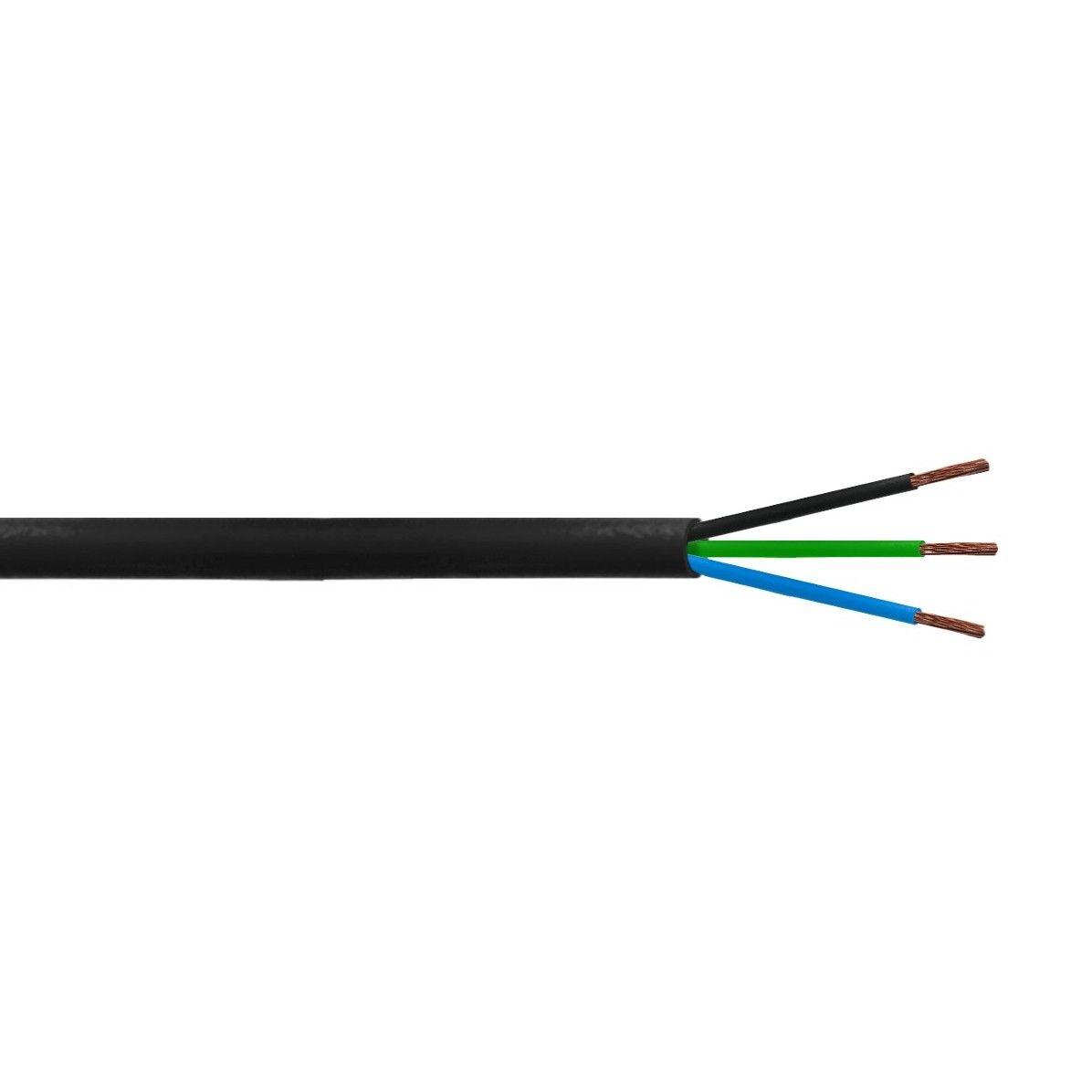 Cable eléctrico RVV 3x1,0 mm 100 m 8-10 A negro-0