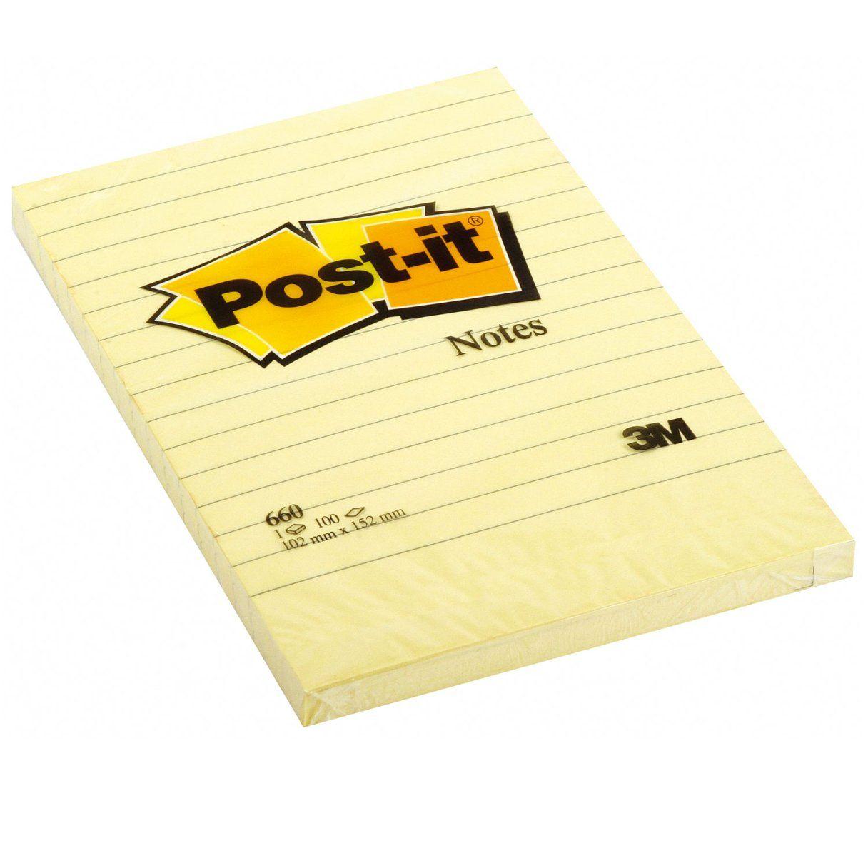 Nota adhesiva 3M Post-It 660 10x15 mm lineado amarillo-0