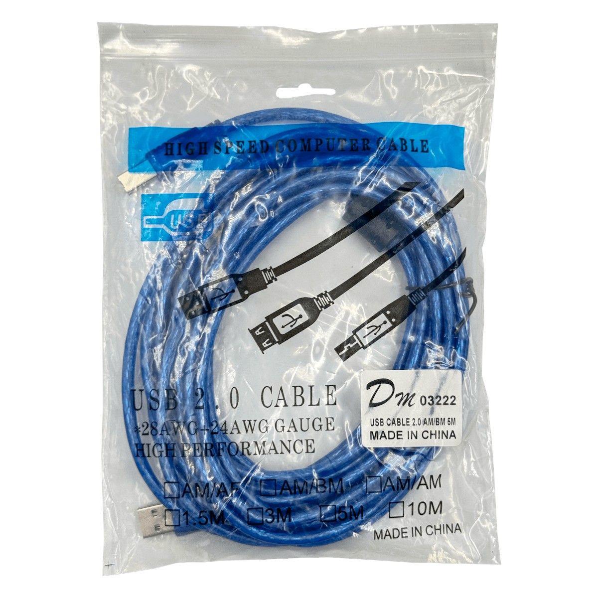 Cable USB A-M B-M 5 m para impresora-2