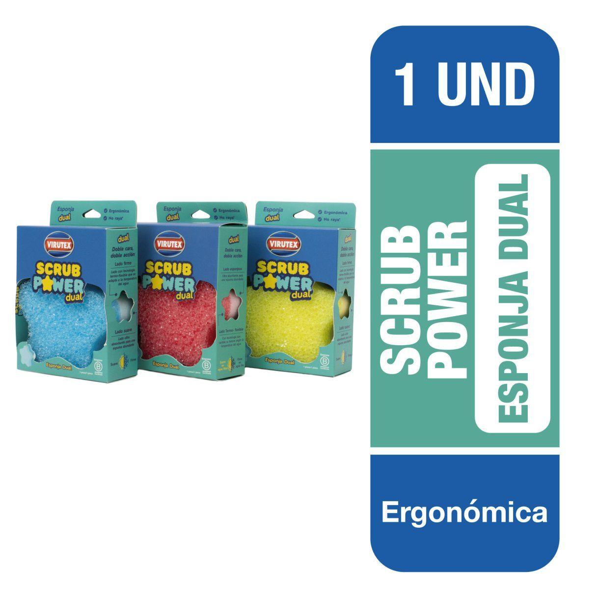 Esponja de limpieza Virutex Scrub Power Dual colores surtidos-3