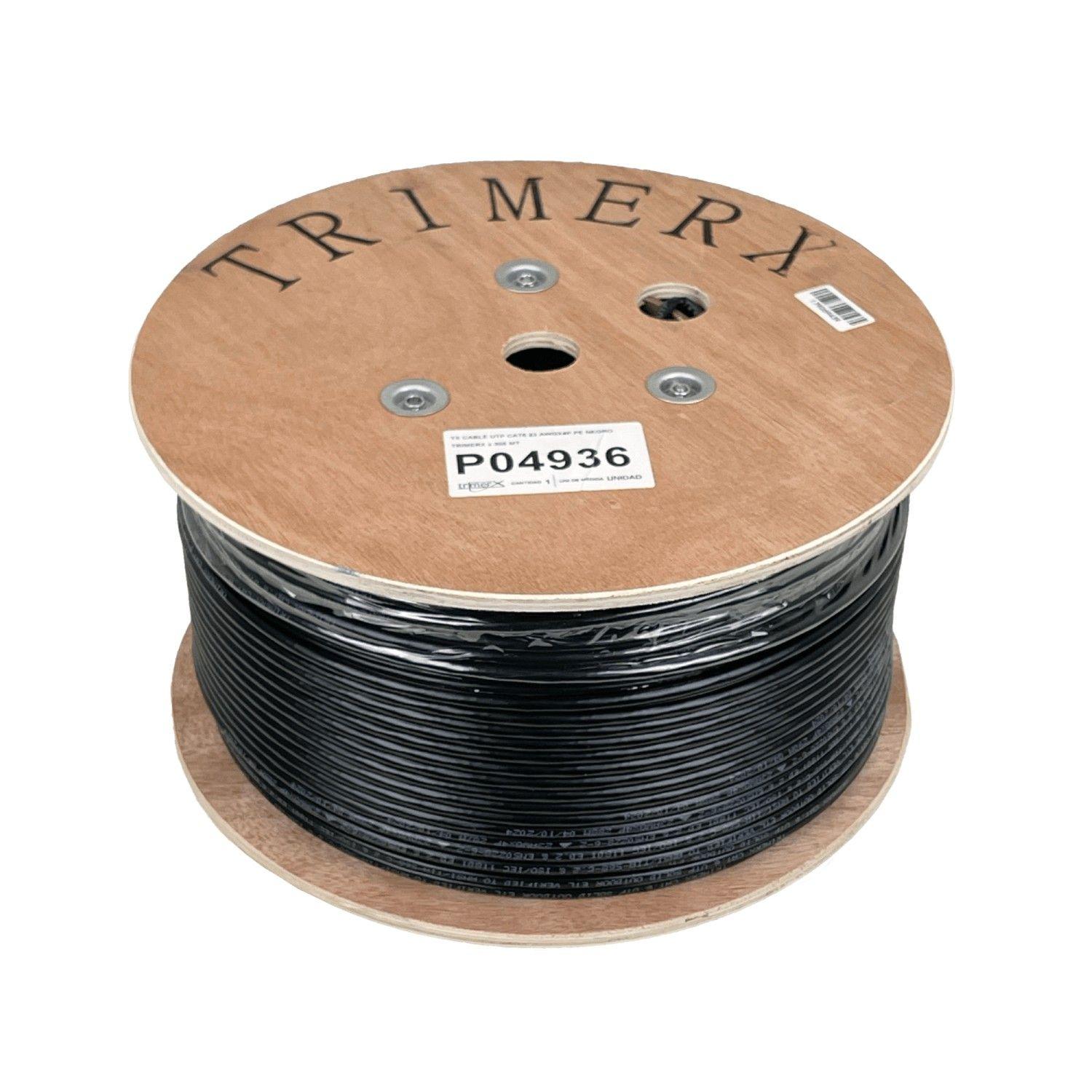 Cable unifilar Trimerx CAT6 AWG23 305 m exterior cobre negro-1