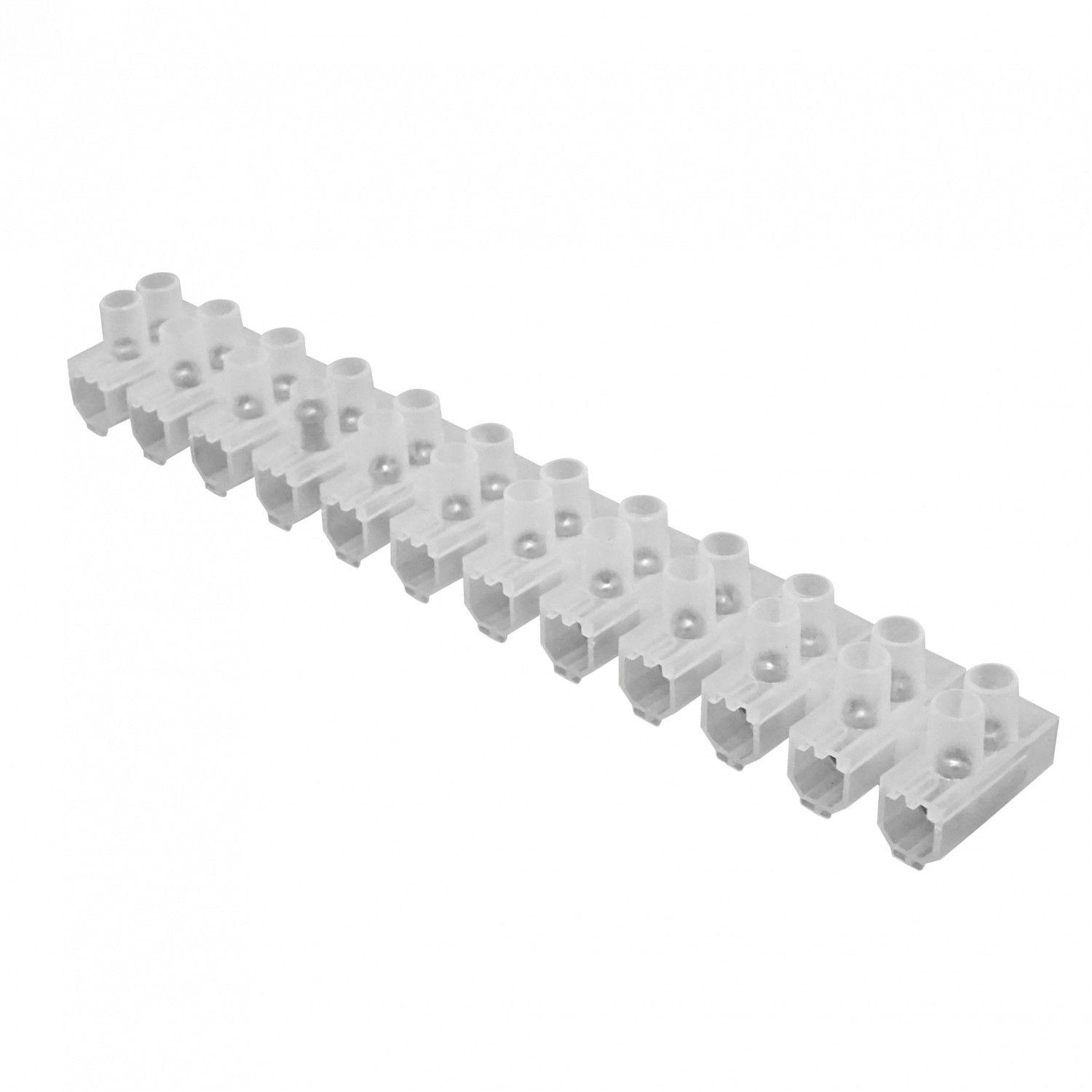 Regleta eléctrica 60 A 12 pares con tornillos 380 V-0