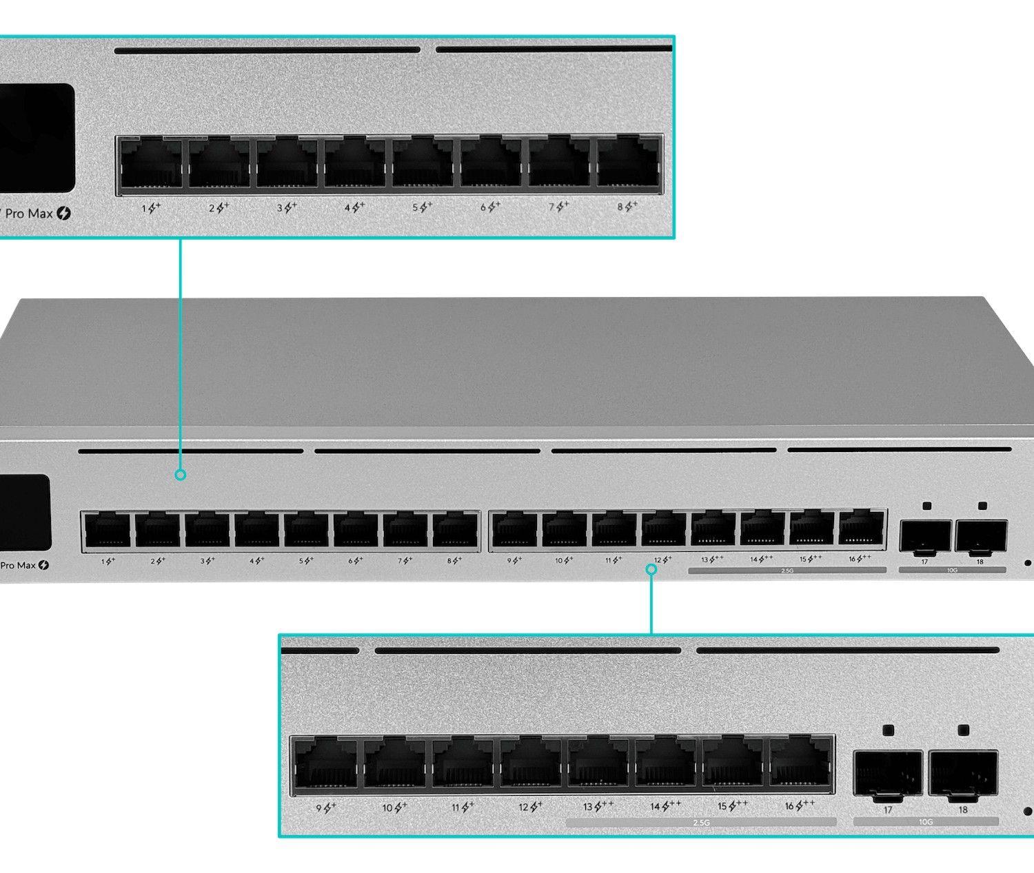 Switch Ubiquiti 12-1000 PoE+ 180 W con 2 SFP+ 10G-5